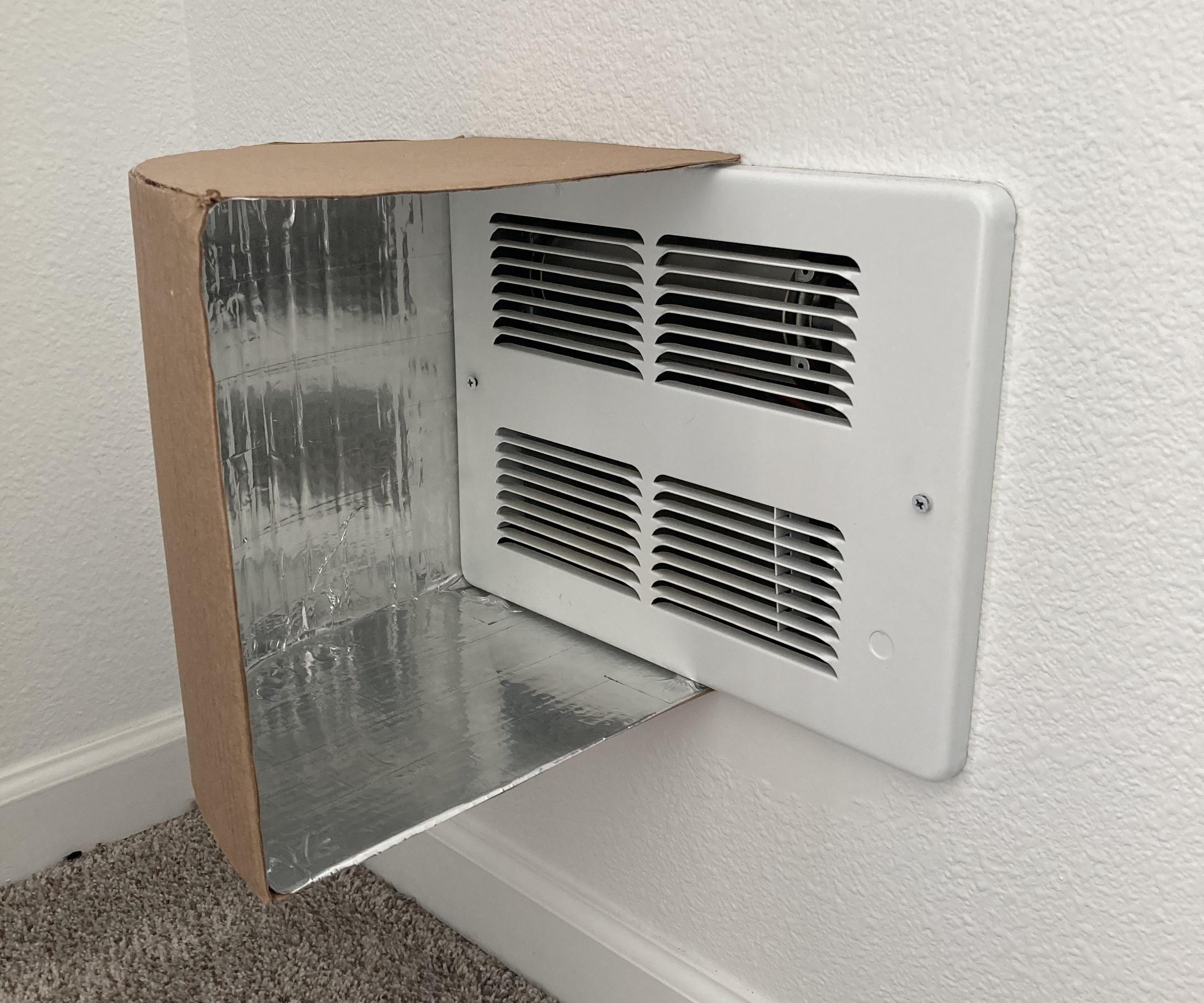 Cardboard Heater/AC Vent Airflow Deflector