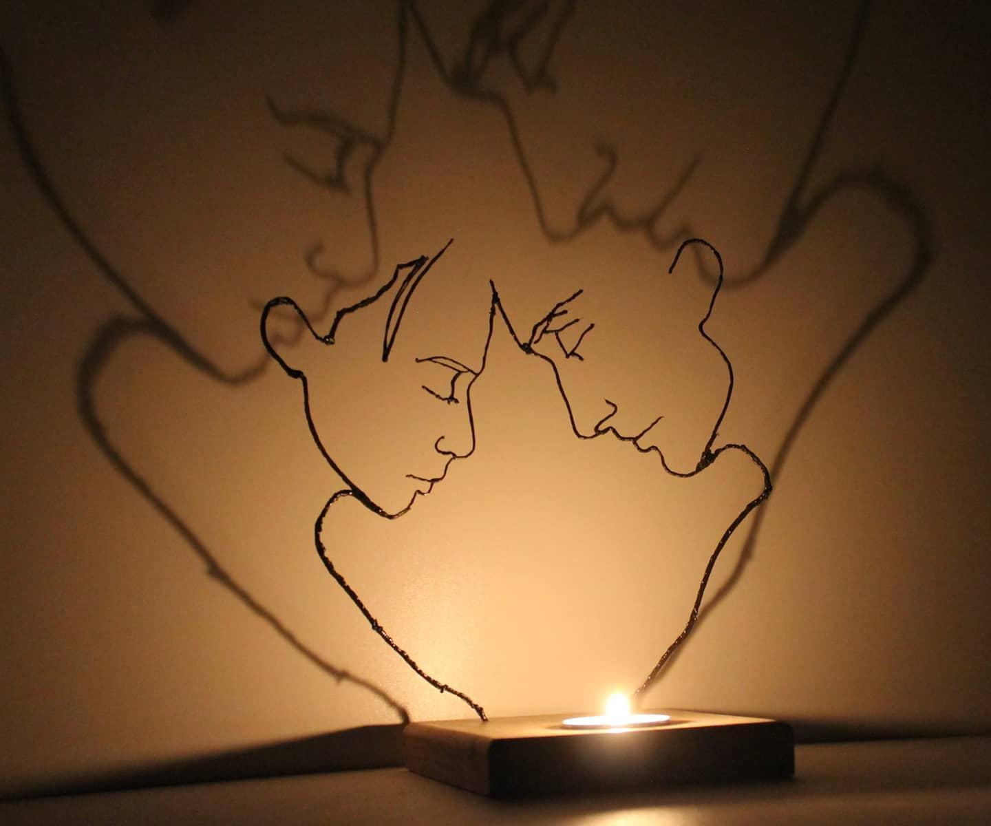 How to Make a Tea Light Romantic Couple Candle Holder