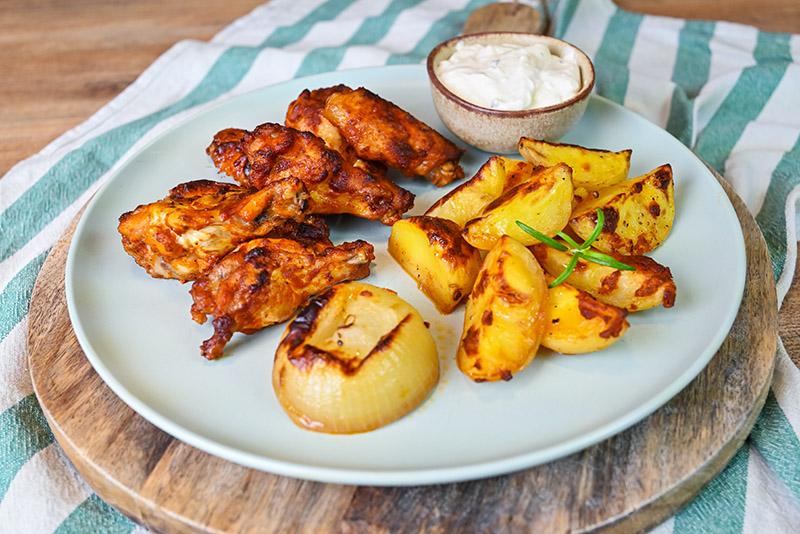 Marinated Chicken Wings With Potatoes