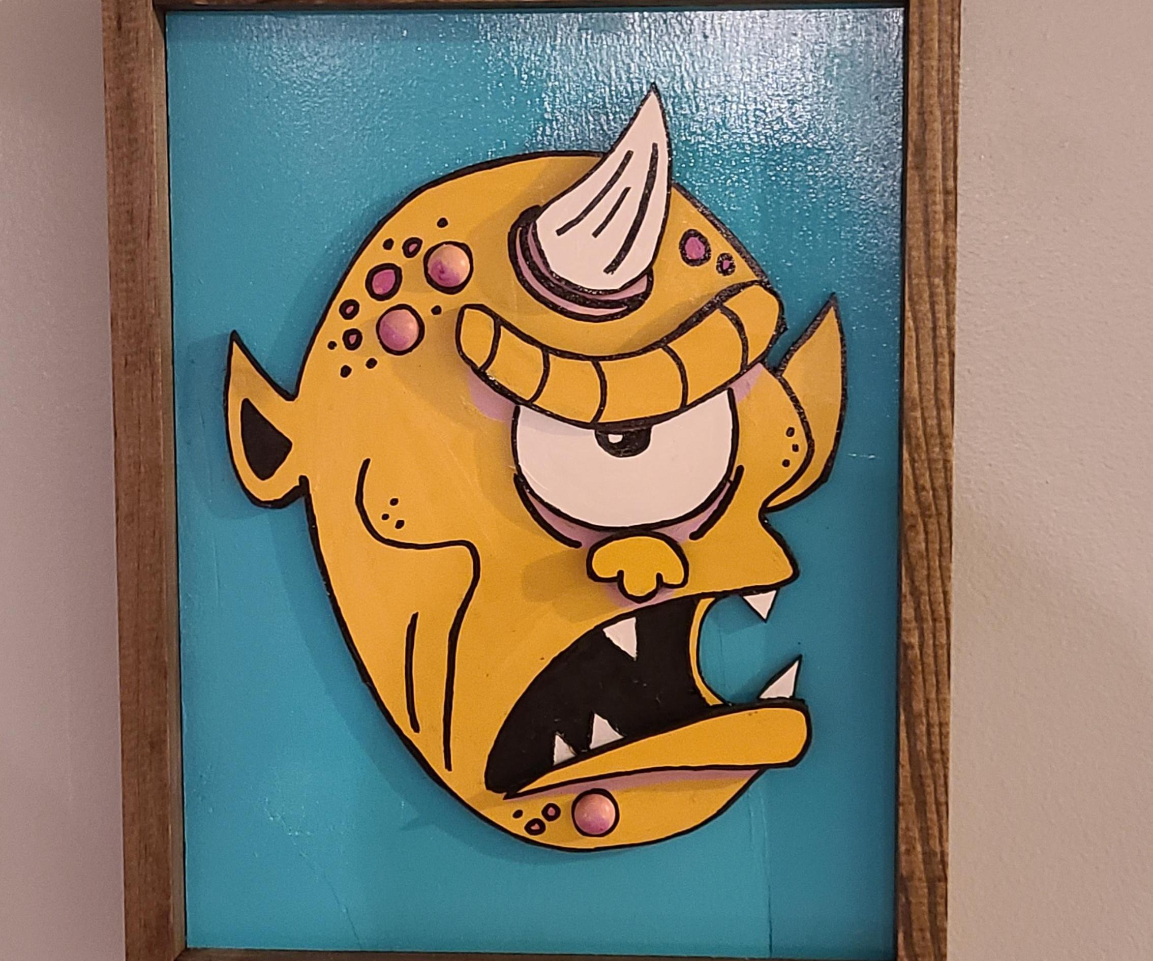 Monster Wood Cut Out Art