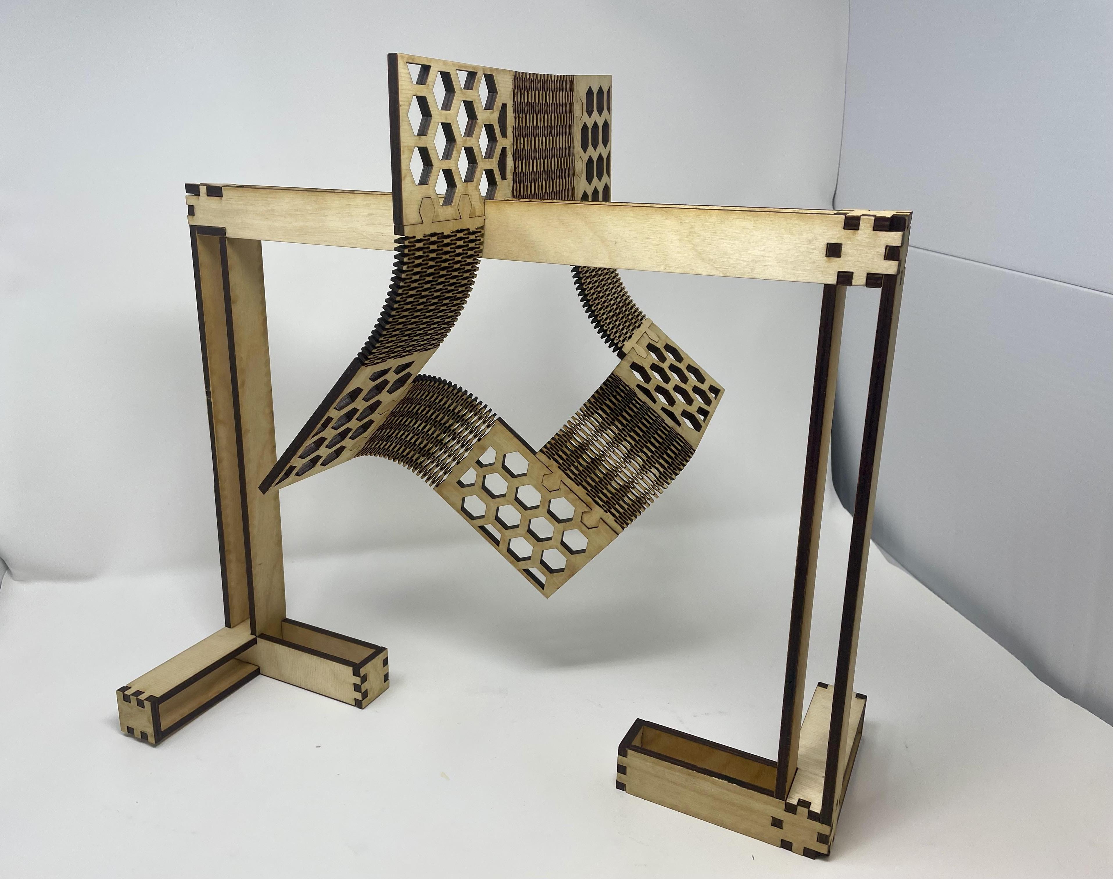 Laser Cut Living Hinge and 3d Tenon Joint Kinetic Sculpture