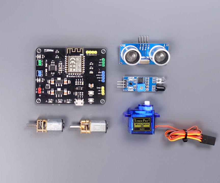 Line Following - Obstacle Avoiding - Drawing Robot (ESP8266 Dual DC Motor Controller Board)