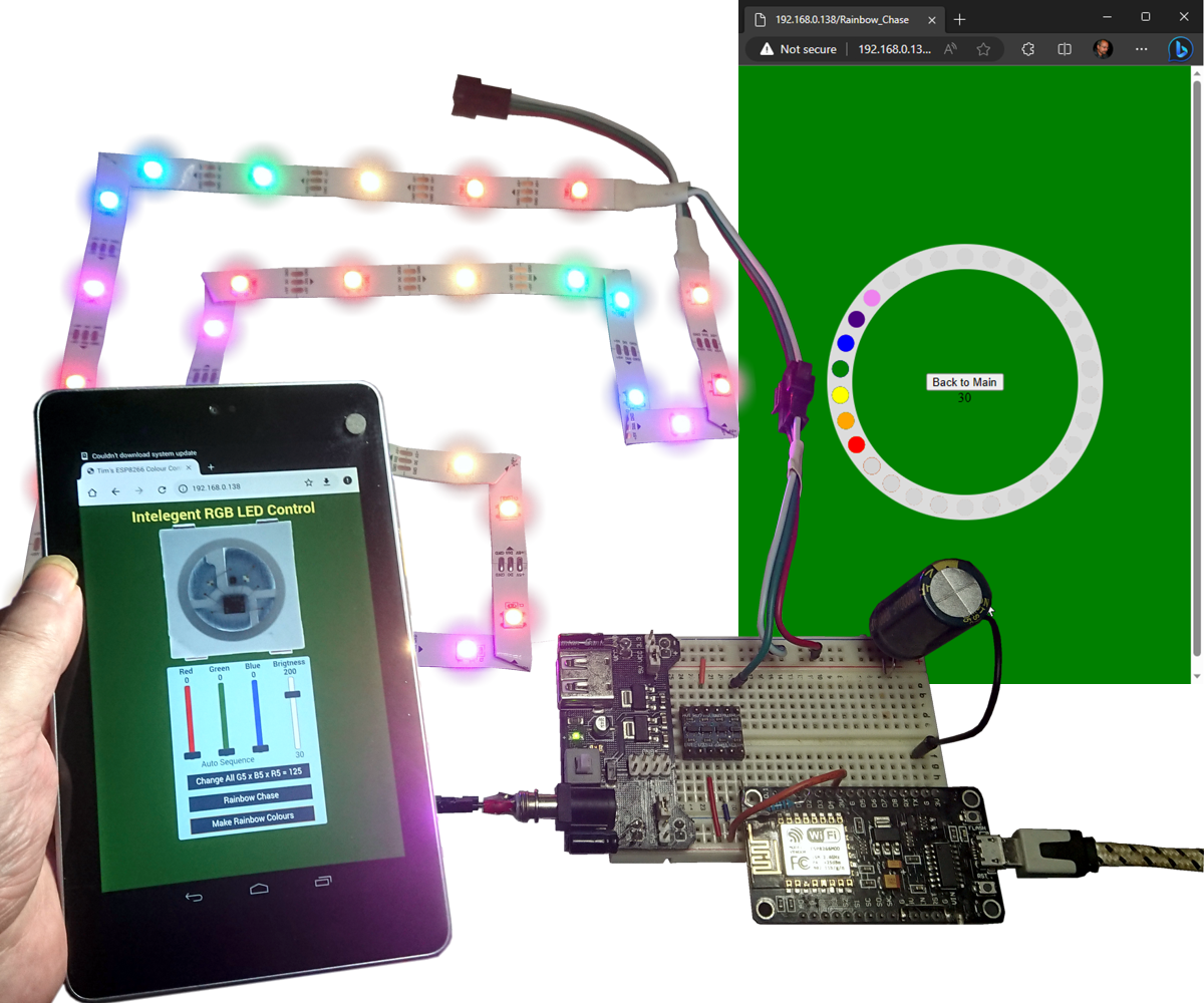 Wi-Fi Control of Intelligent LED's With a Web Page. [Make Some Rainbows]