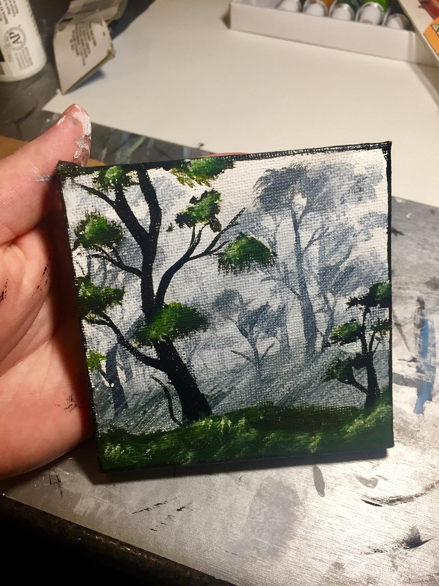 Foggy Forest Painting Technique 