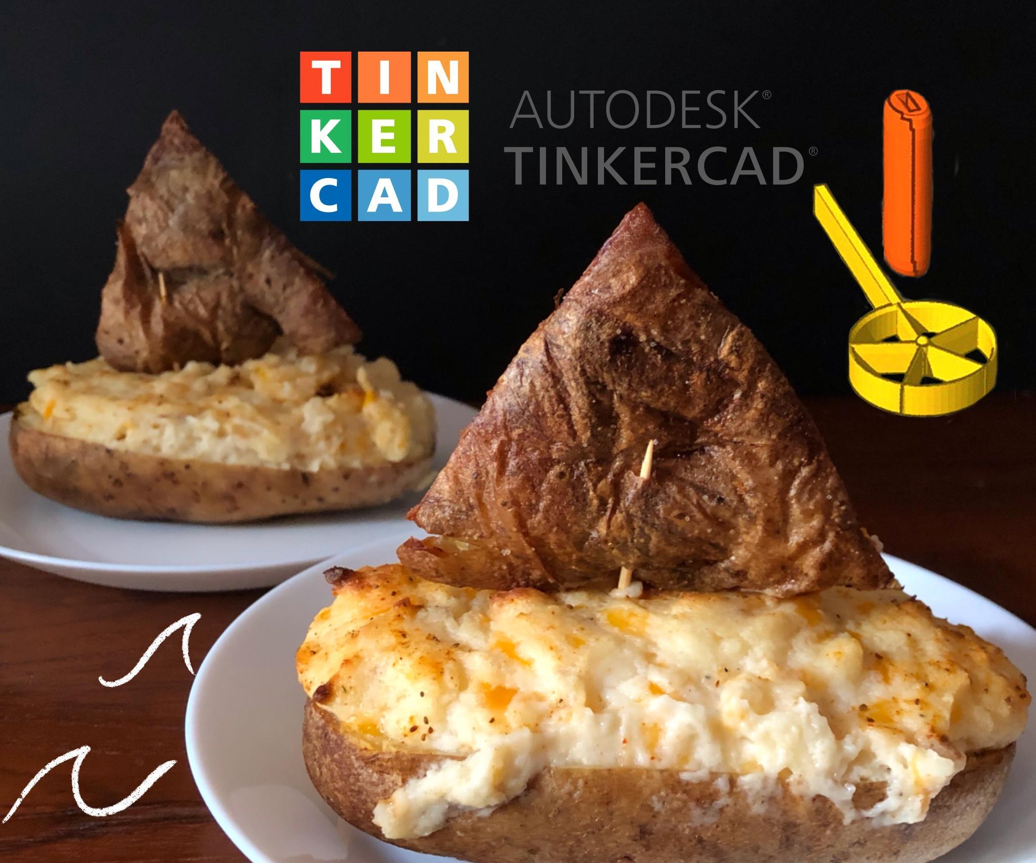 Twice Baked Potato Boats Using 3D Printed Scoop 