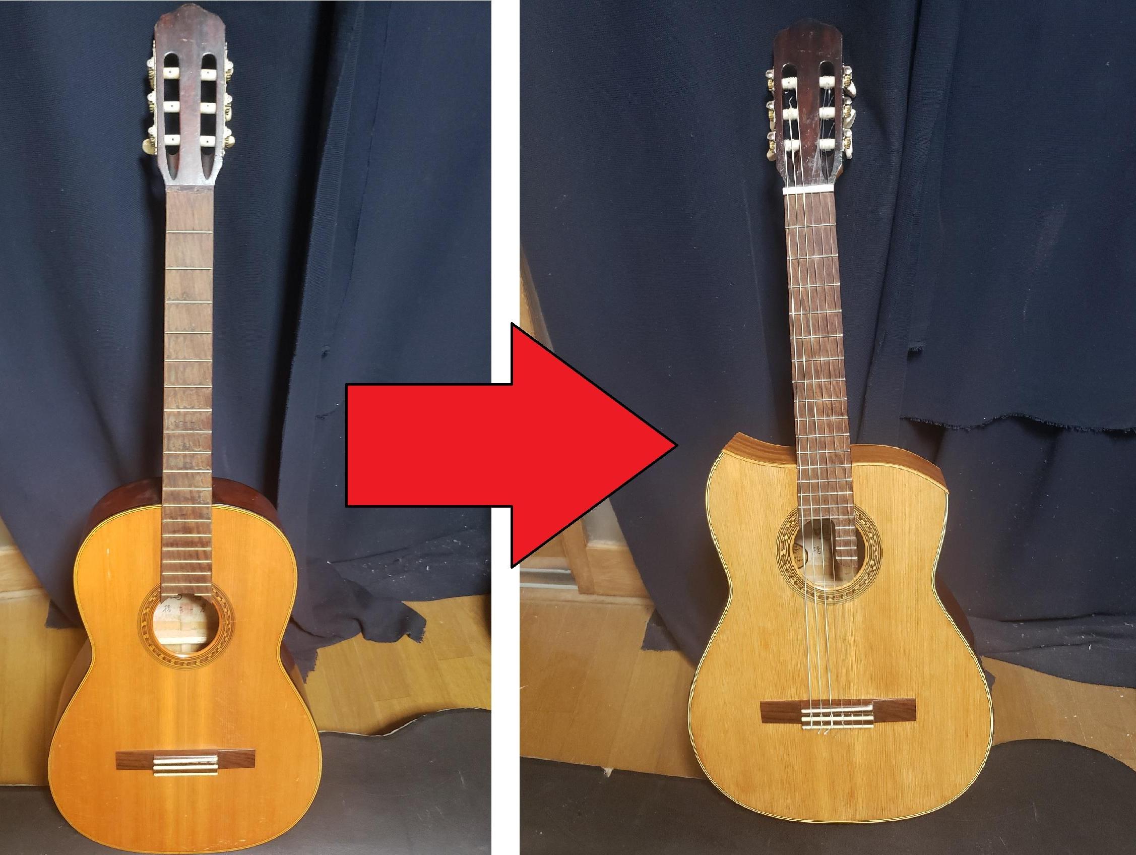 Converting a Classical Guitar Into a "Frankenstein" Terz Guitar (with Video)