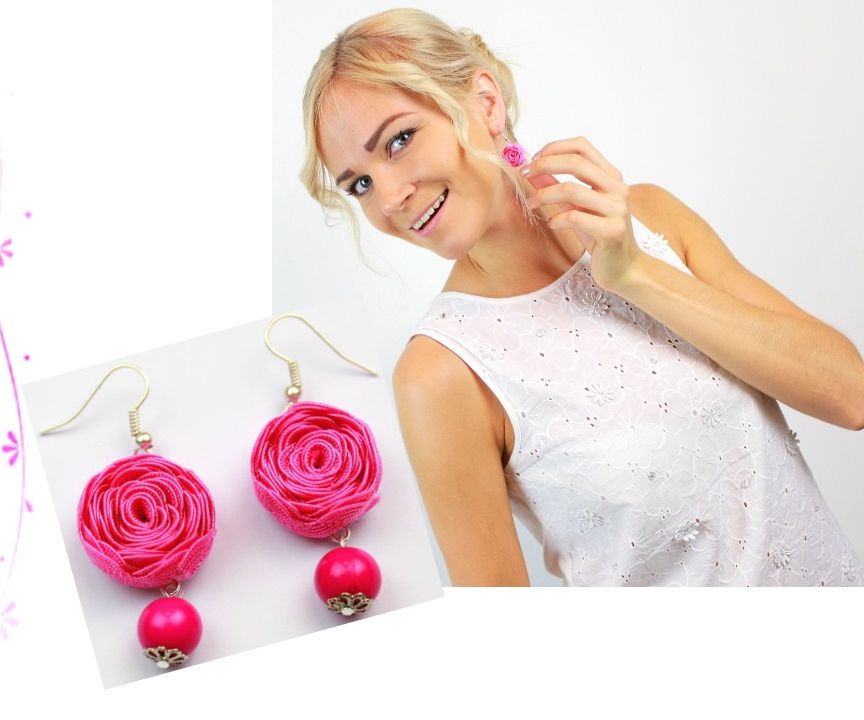 HOW TO MAKE RIC RAC RIBBON ROSE EARRINGS