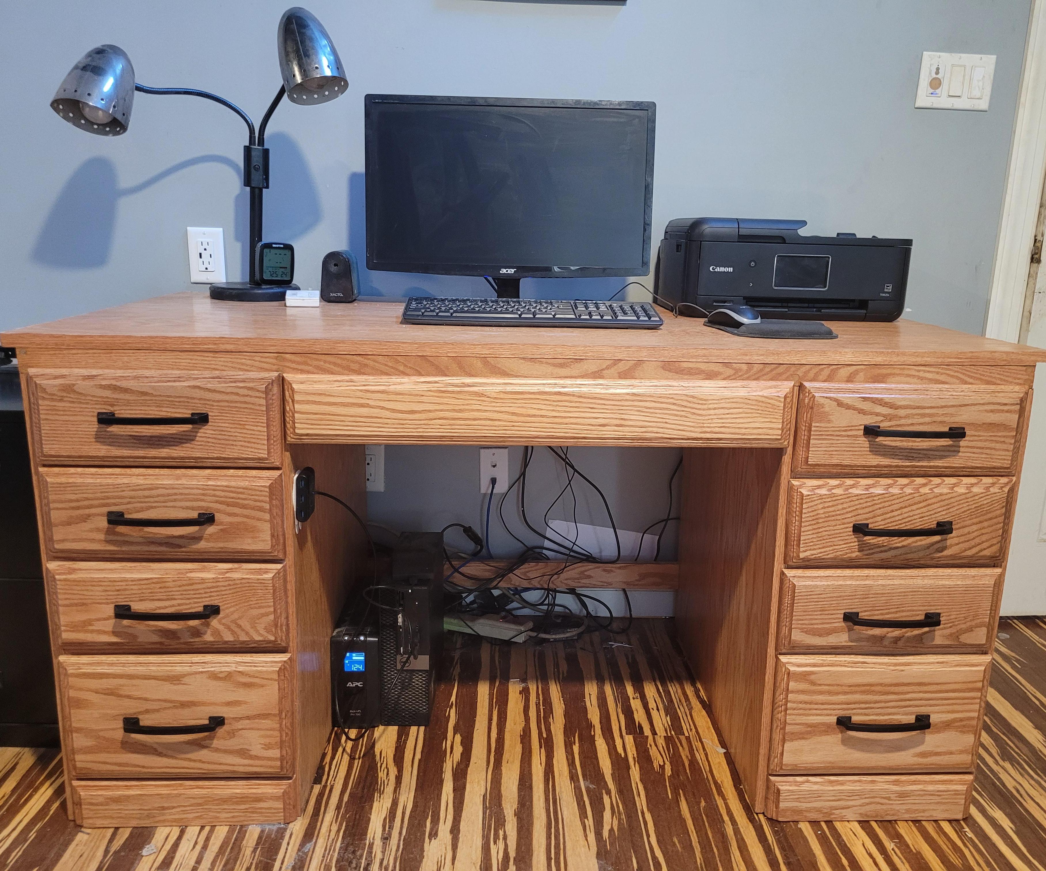 DIY Executive Oak Desk for Home or Office