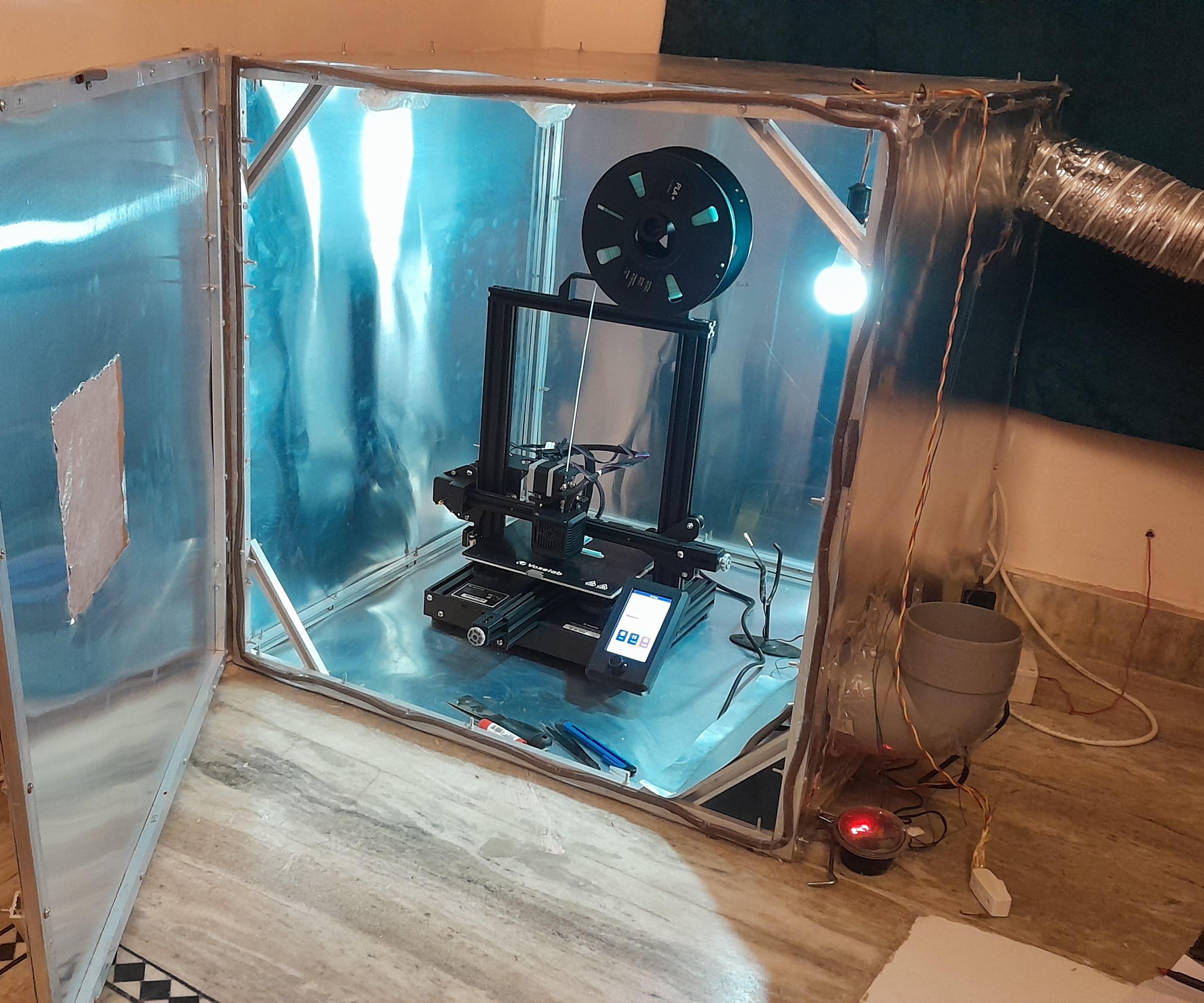 "Alina"-The Best 3D Printing Enclosure (Fireproof, Thermostat Controlled Cooling,Toxic Fume Exhaust)