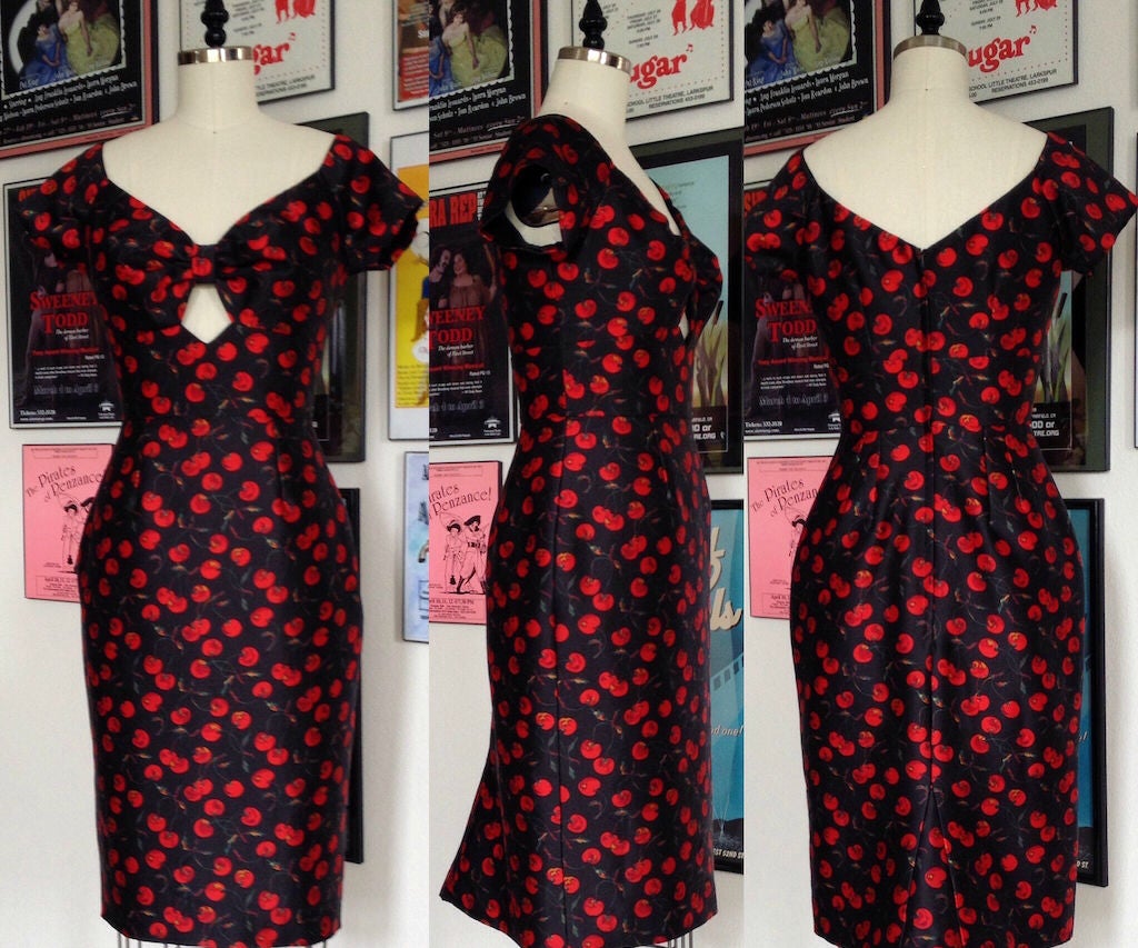 Cherry Print Wiggle Dress