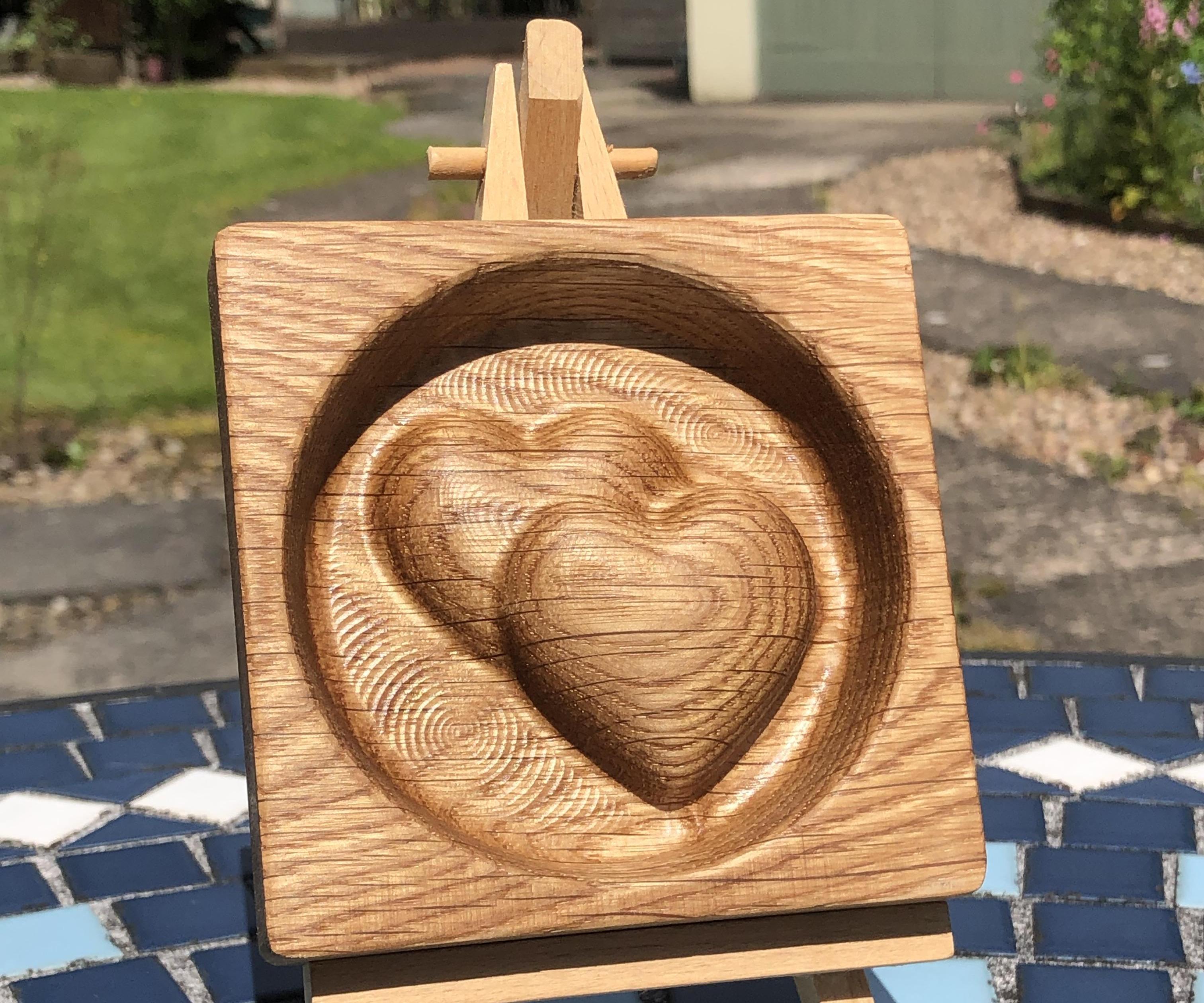 2 Hearts in Oak Flooring Off-Cut With Fusion 360