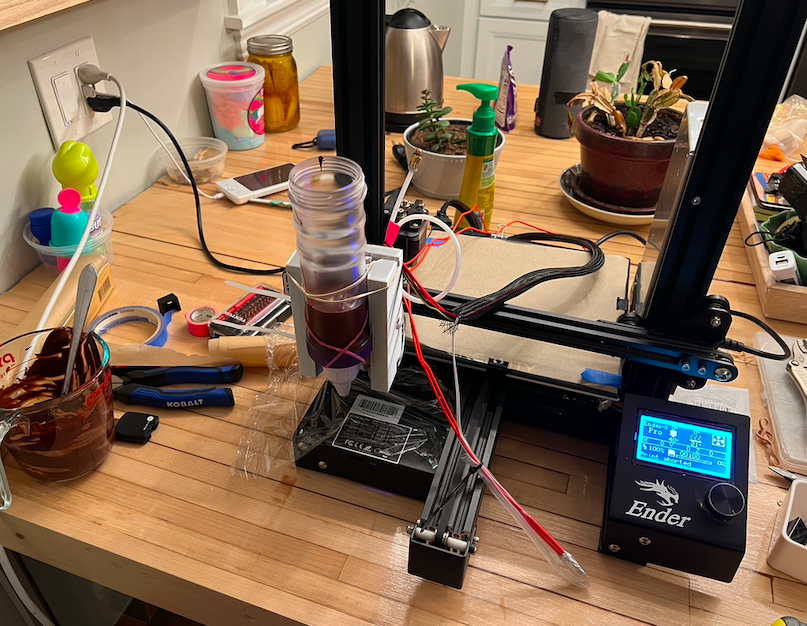 Turning a 3D Printer Into a 2D Plotter? Drawer? Choco Nozzle!