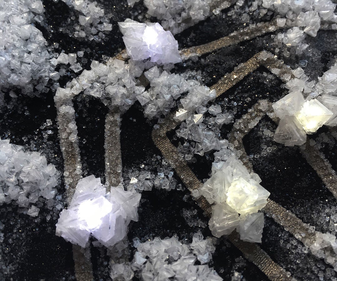 Growing Crystals on LEDs and ETextiles