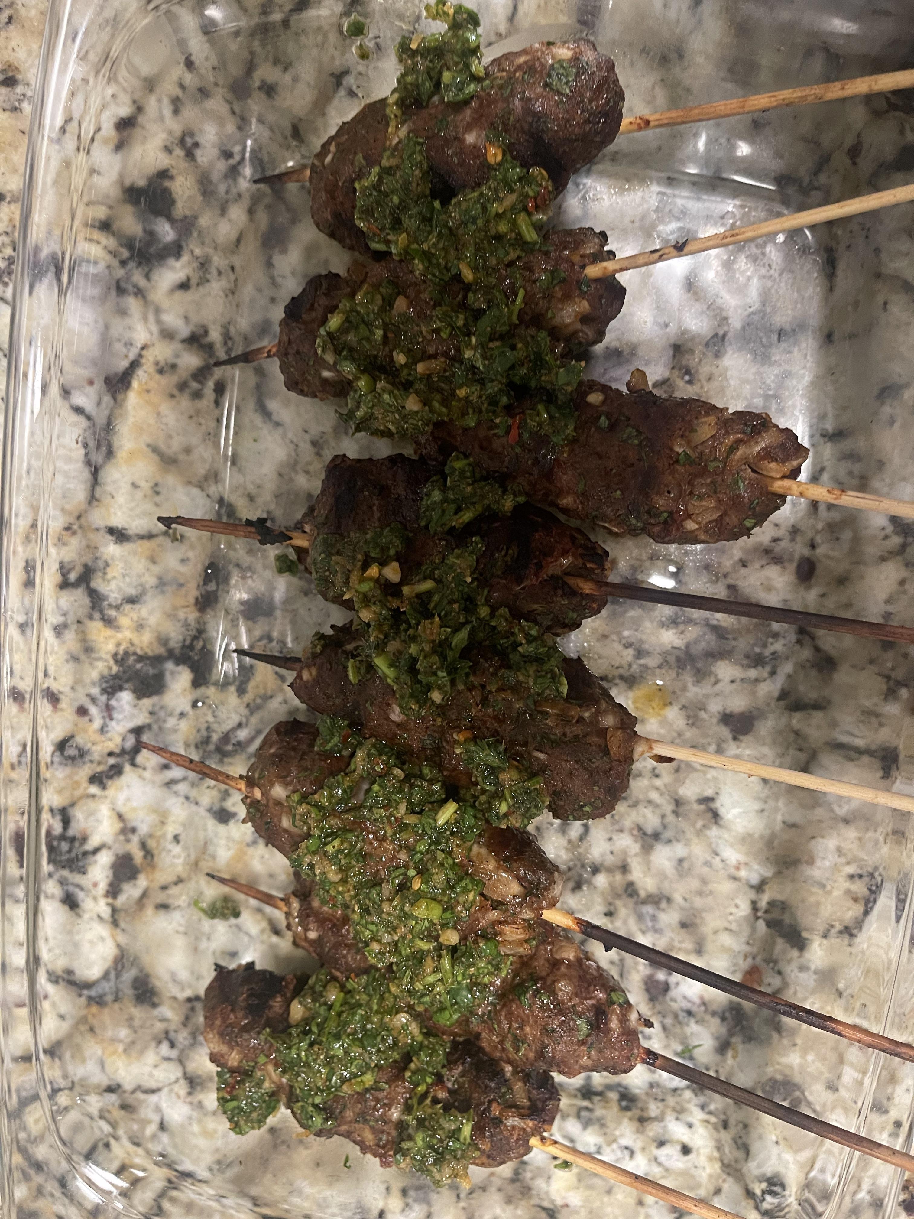 Kefta With Chermoula (yields 4 Servings of Meat With 1 Cup of Sauce)