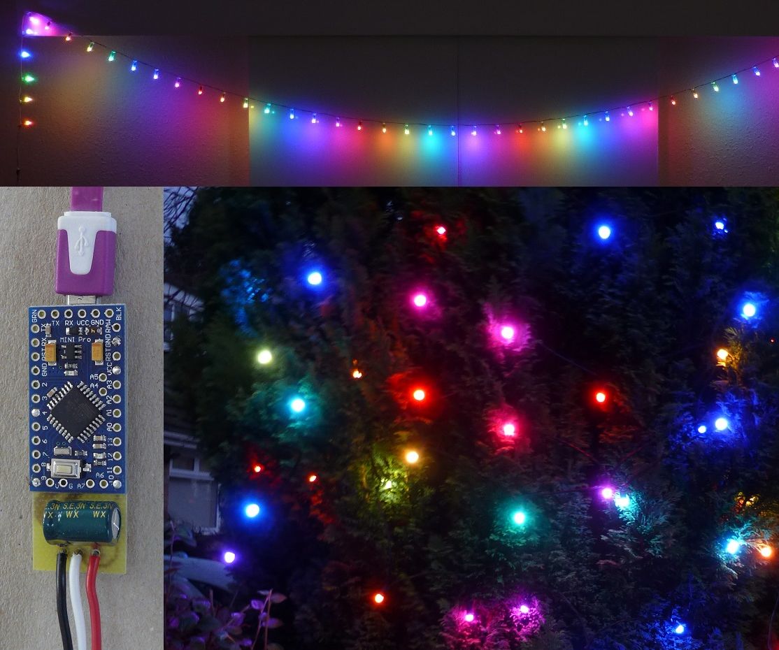 Magic Rainbow Xmas/Party Lights - NeoPixel, Arduino