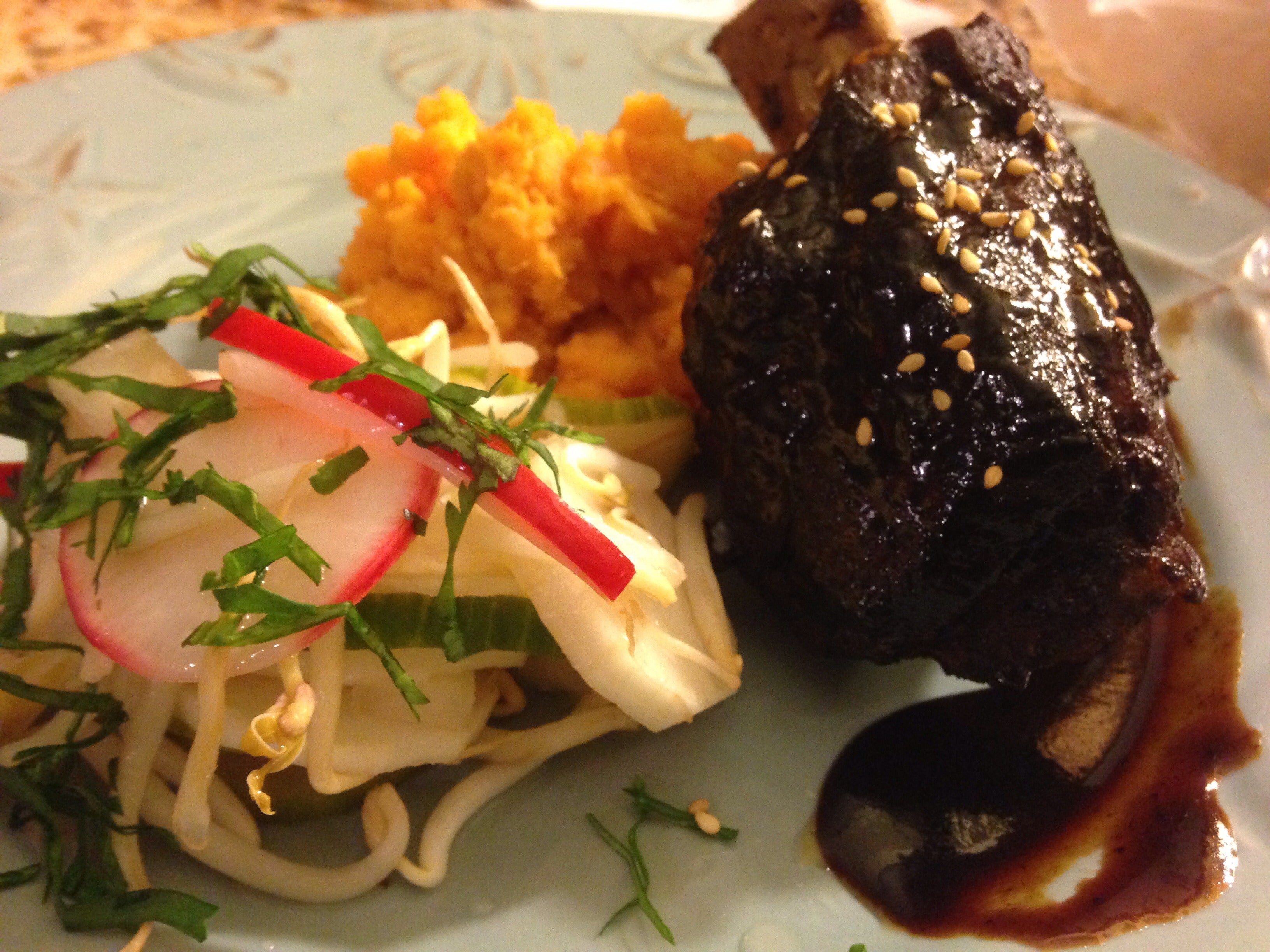 Hoisin Glazed Short Ribs With Asian Pickled Veg