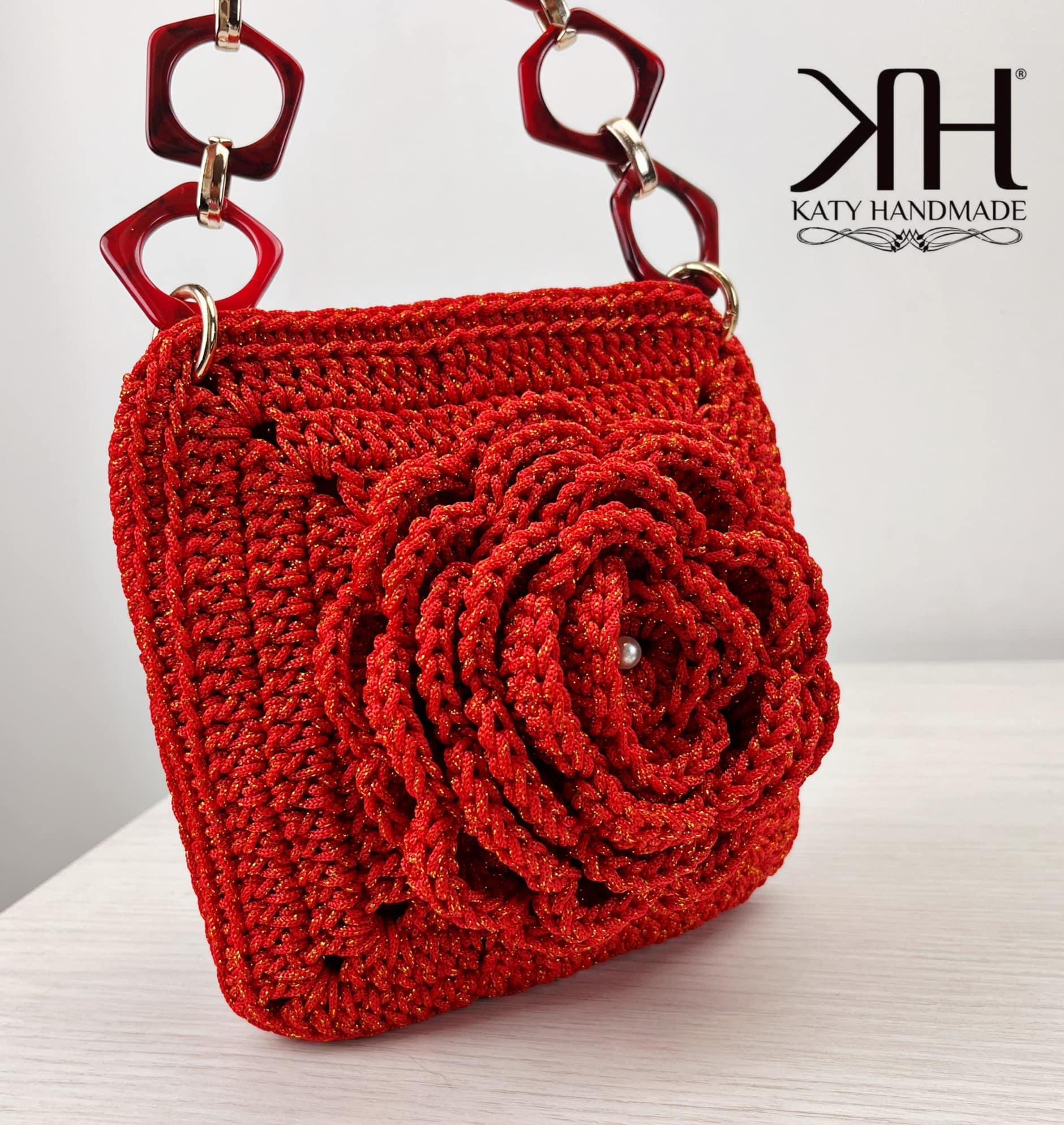 Crochet Bag With 3d Rose - Easy