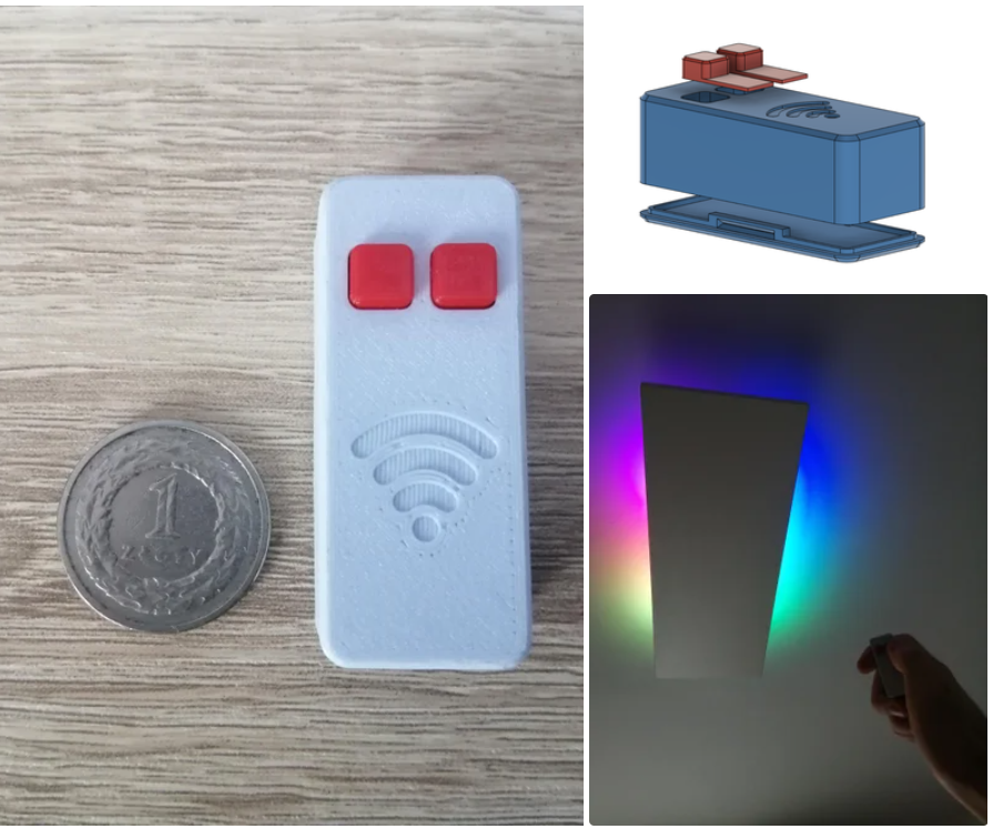 IoT Small Remote - 3D Printed Universal ESP-NOW Remote Control Based on ESP-01 (ESP8266)