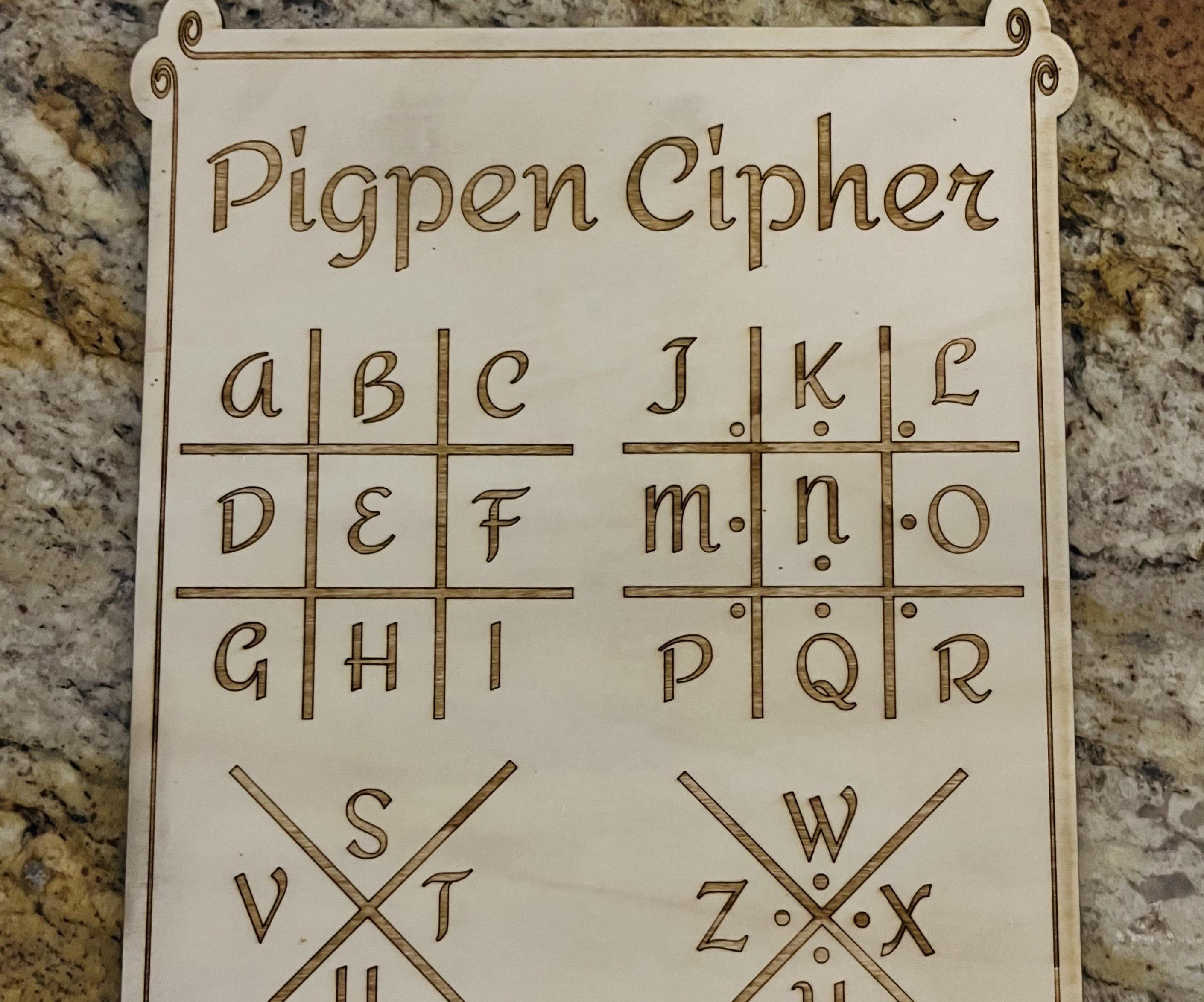 Pigpen Cipher Decoder Tablet for Escape Rooms