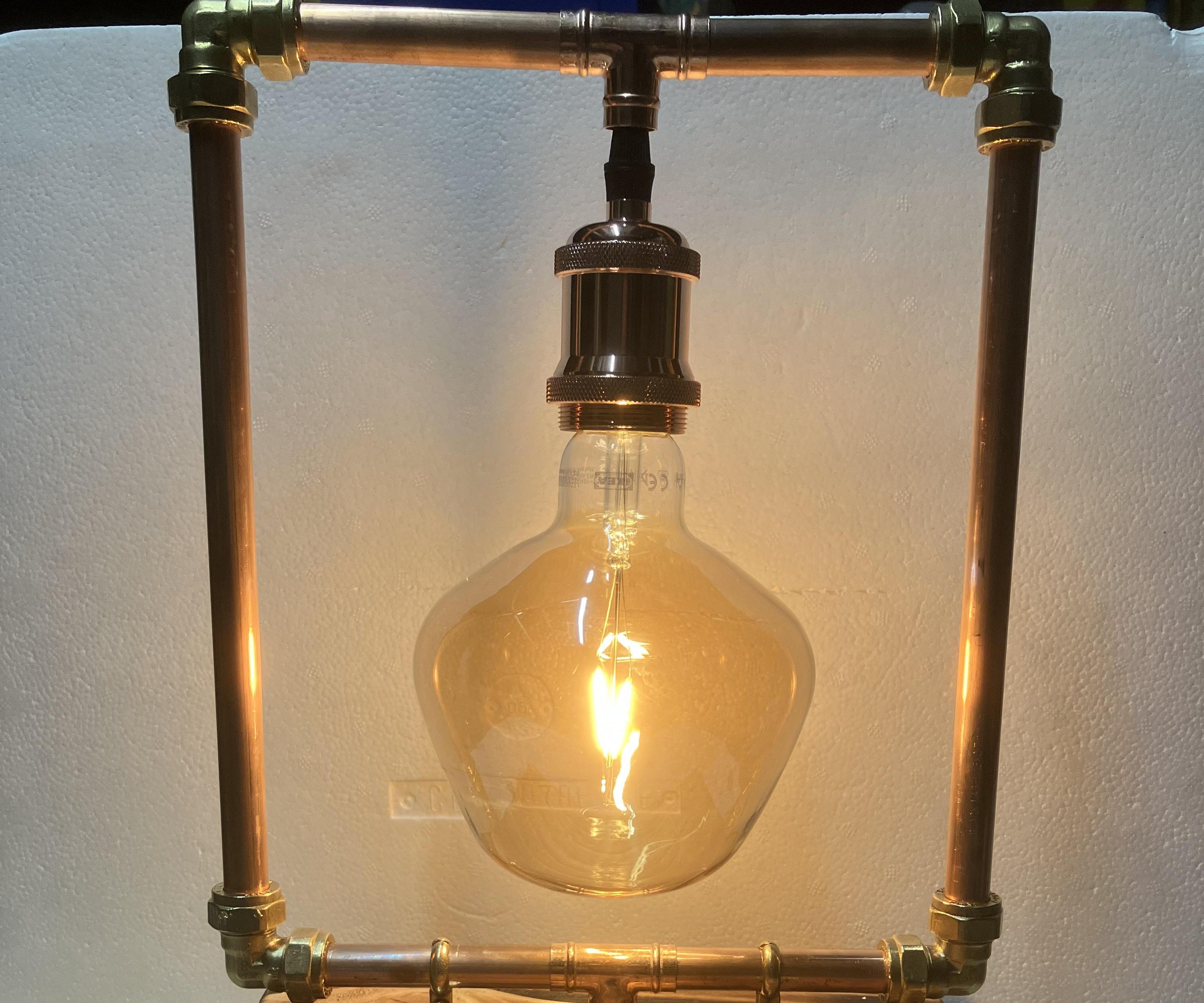 Copper Framed Lamp