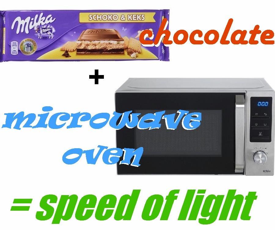 Determination of the Speed of Light With a Chocolate and a Microwave Oven
