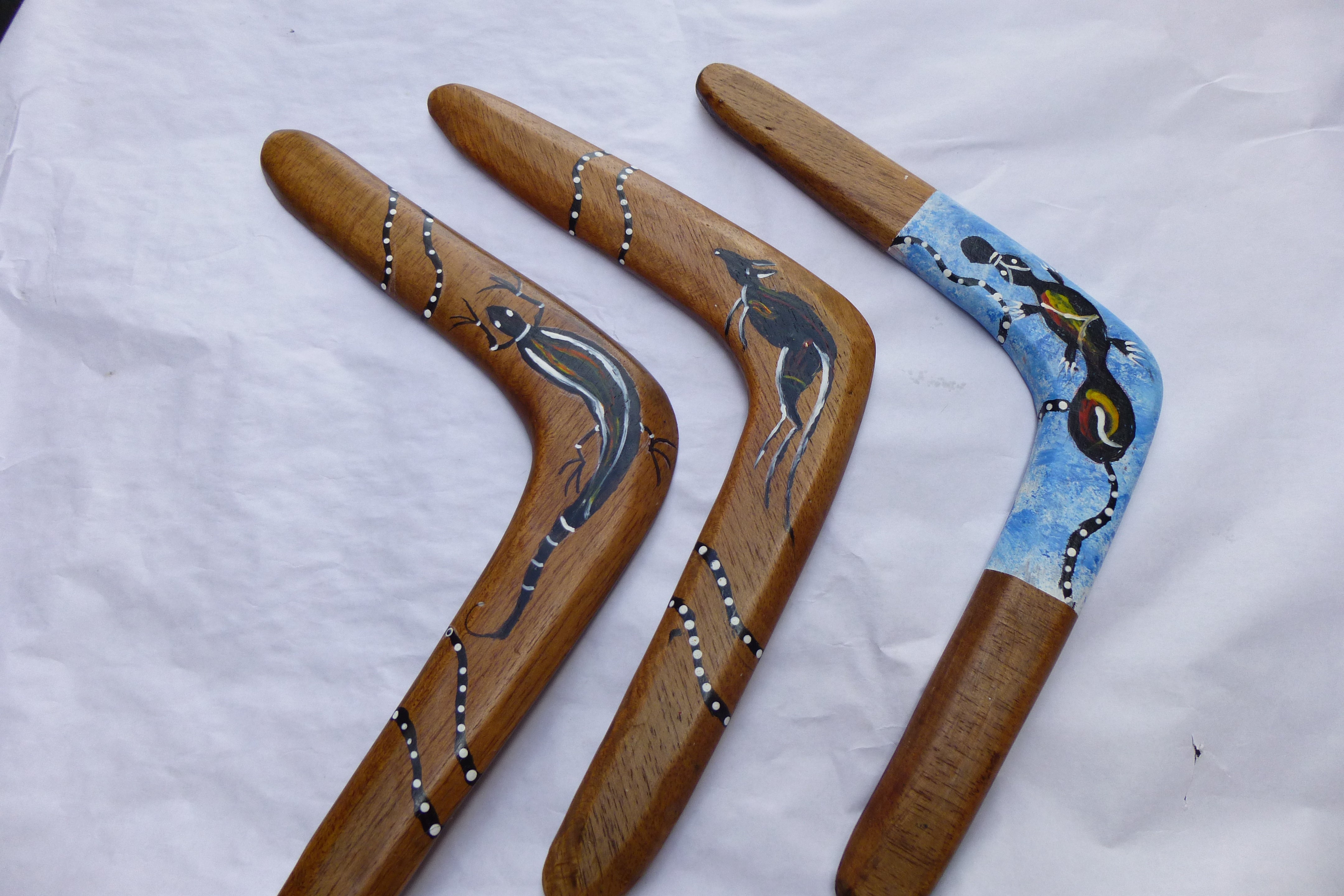 Homemade Stamped Boomerangs.