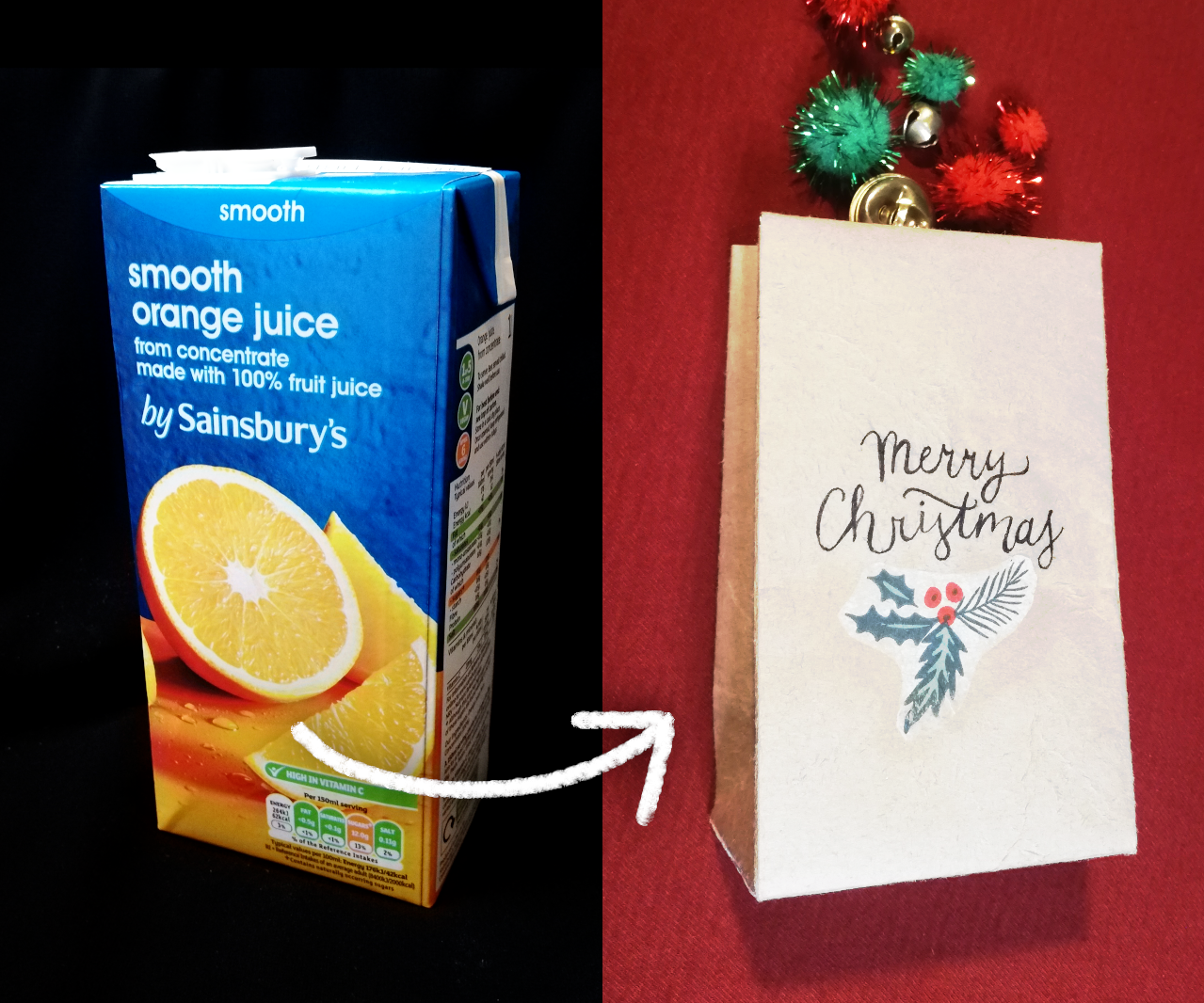 Turn Juice Boxes Into Gift Bags!