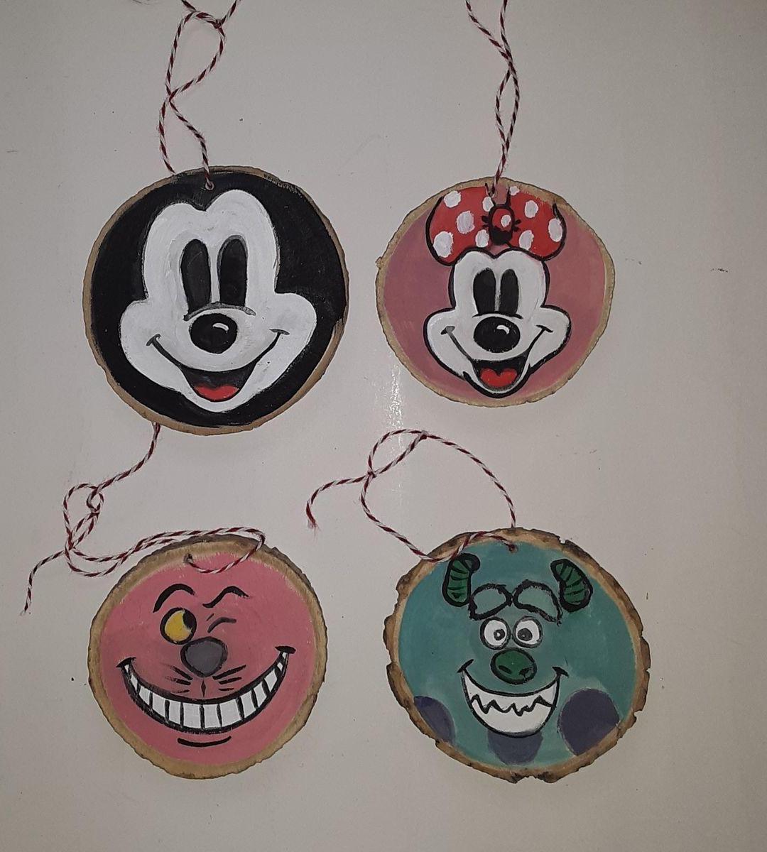 Handpainted Wood Slice Ornaments