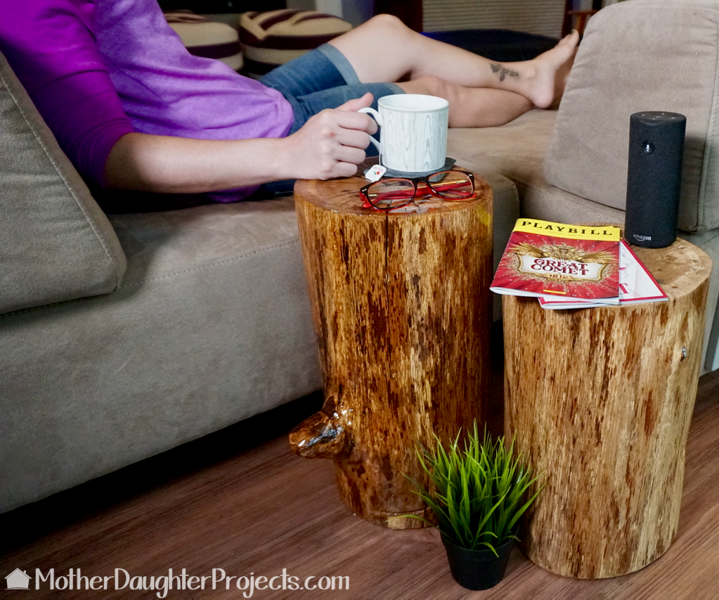 Rustic Stump End Tables