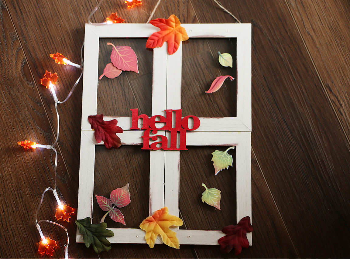 Fall Faux Window Design Using Picture Frames From Dollar Tree