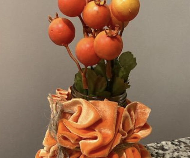 Fall Orange Smocking Flower Vase