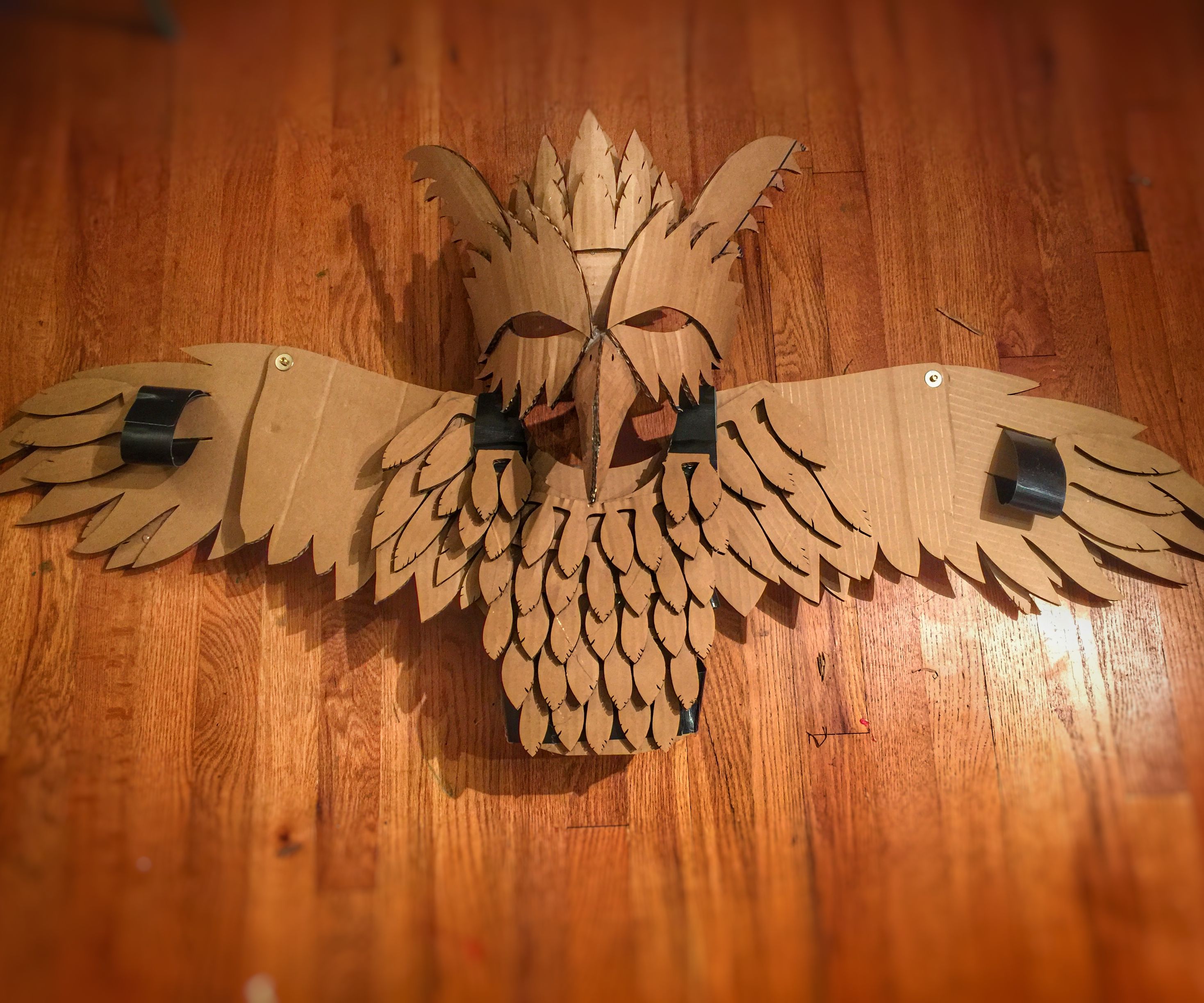 Cardboard Bird Man Costume With Wings
