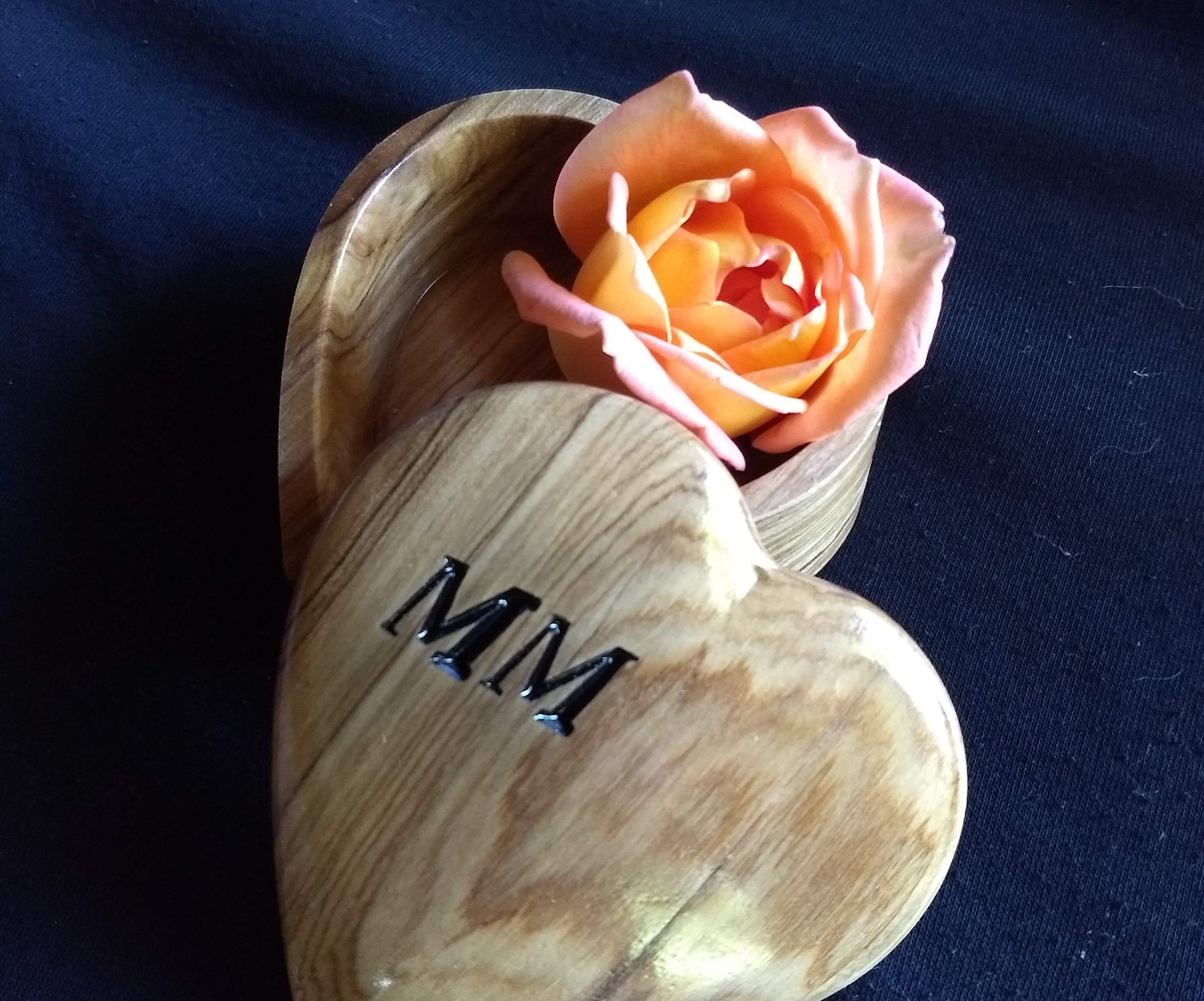 Mother's Day Curved Top Heart Shaped Jewelry Box by CNC