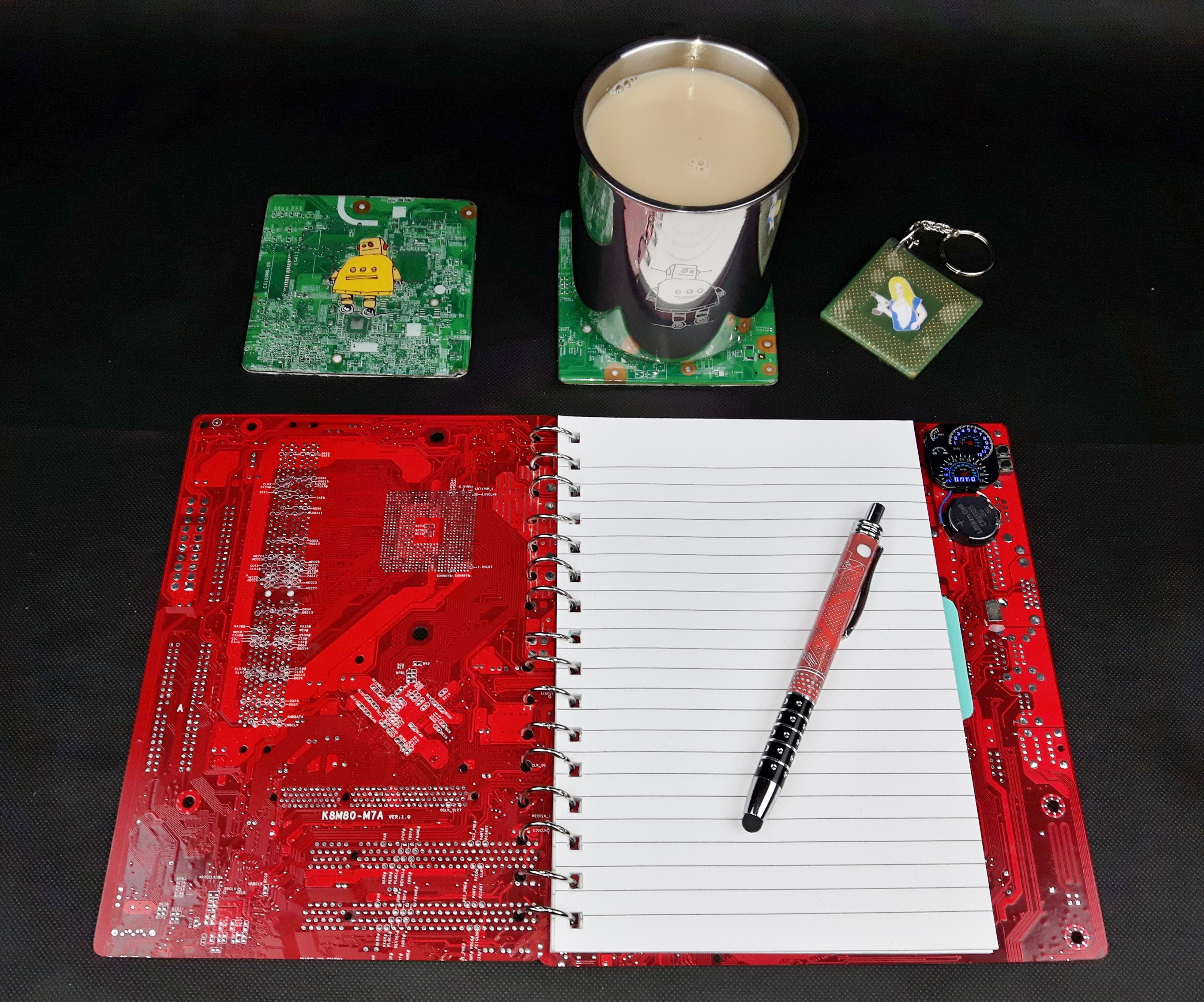 Upcycled Motherboard Notepad Gift Set 