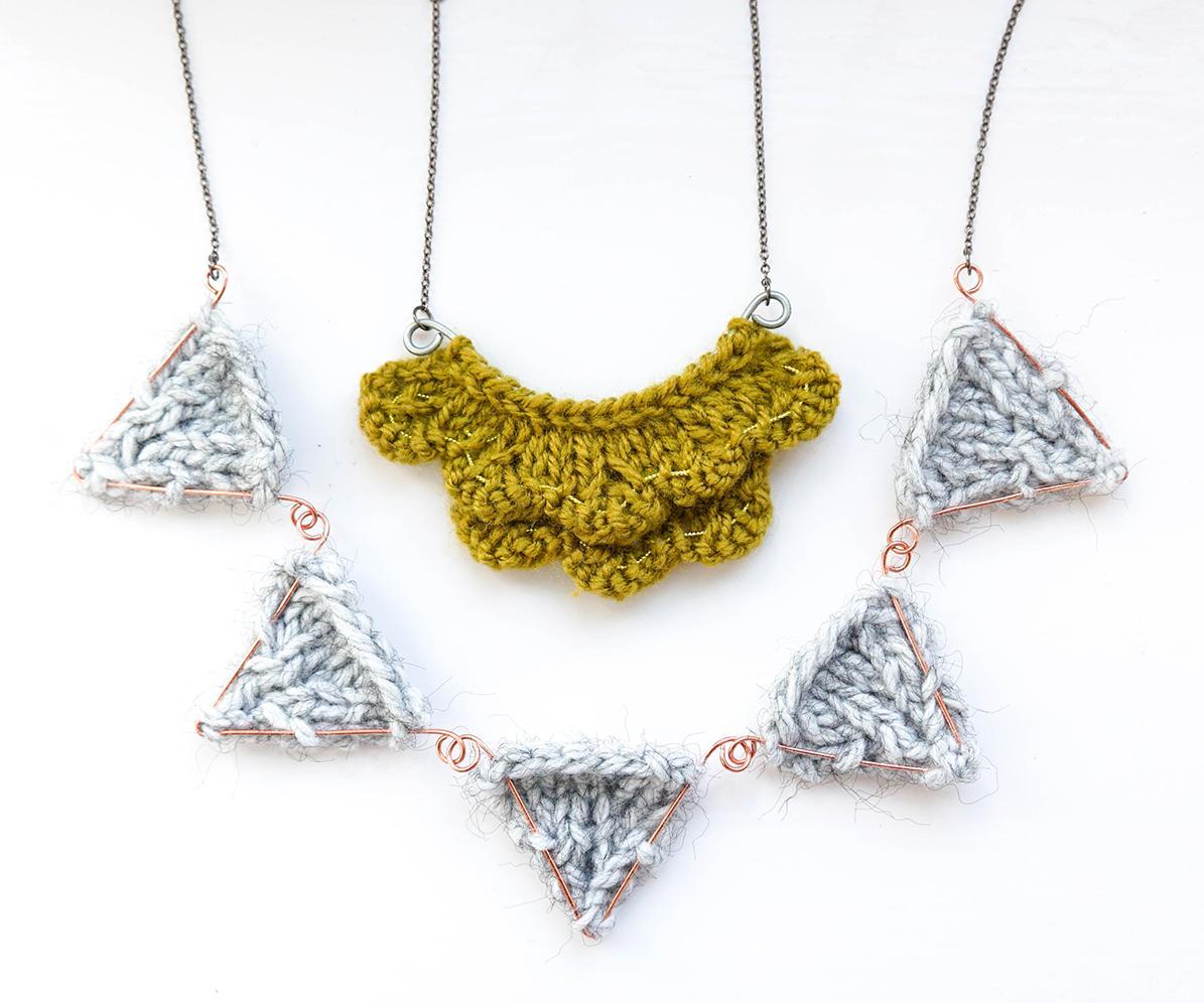DIY Knitted Necklaces | 2 X Pretty Patterns With Metallic Details