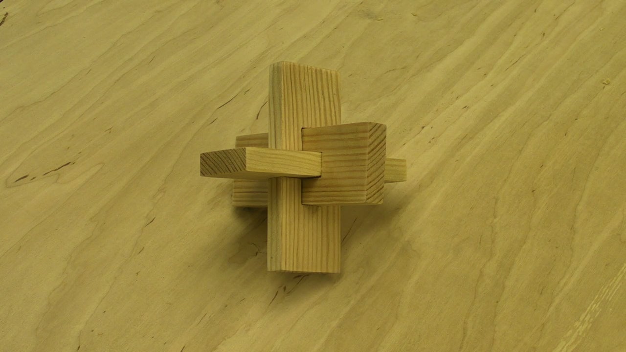 Three Piece Cross Knot - Wooden Puzzle