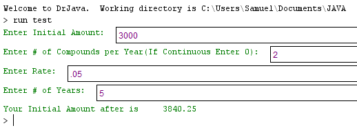 Java Programming- Compound Interest