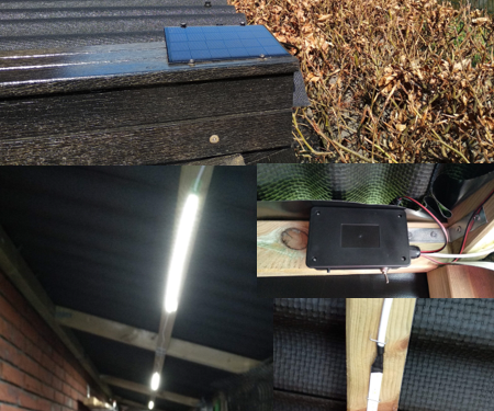 Solar and Battery Powered Timed Shed LED Light