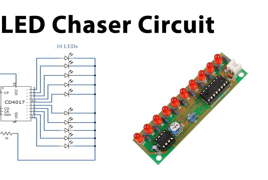 CD4017 Example Circuit – Running LEDs