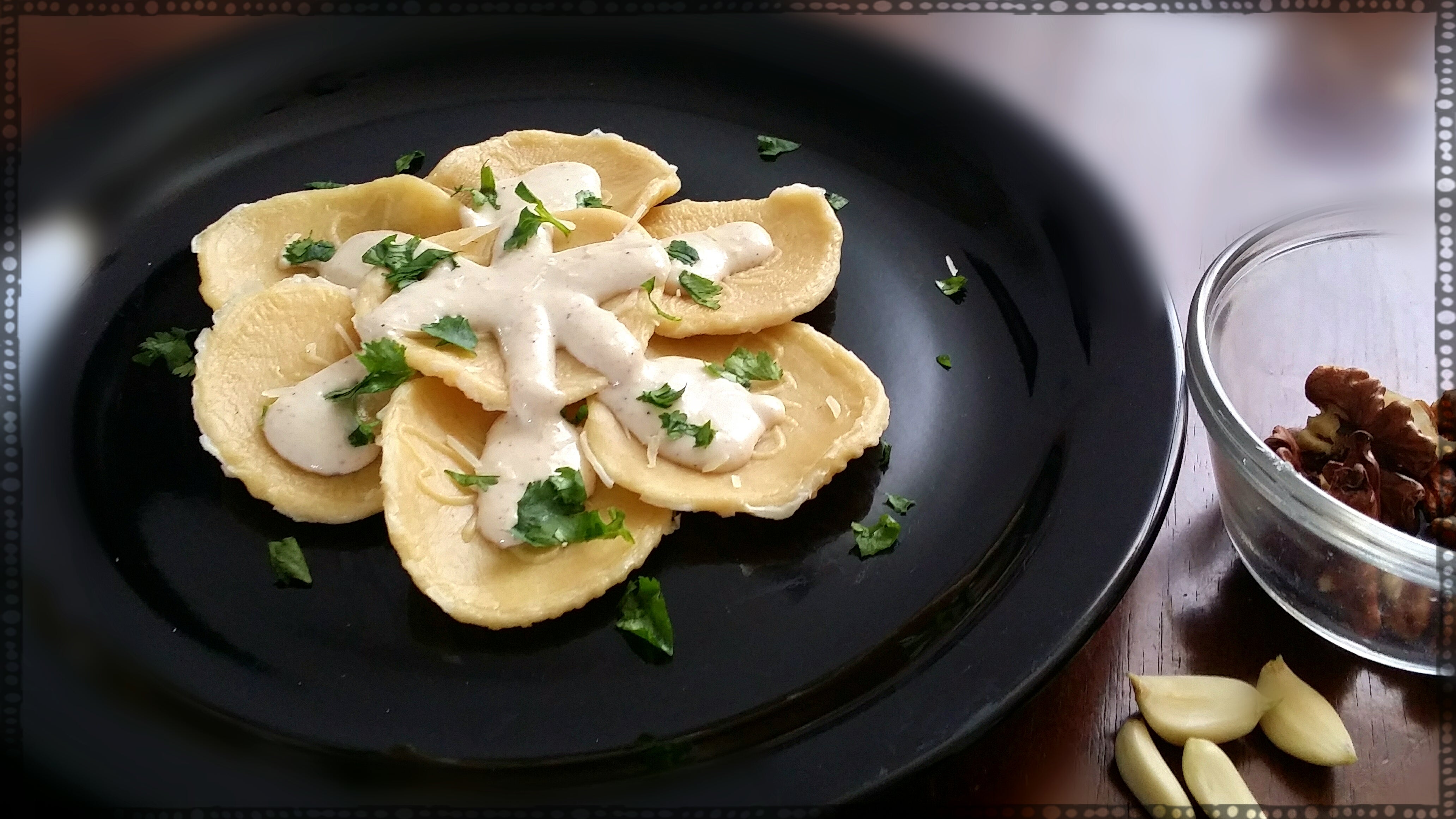 Corzetti With Creamy Walnut Sauce