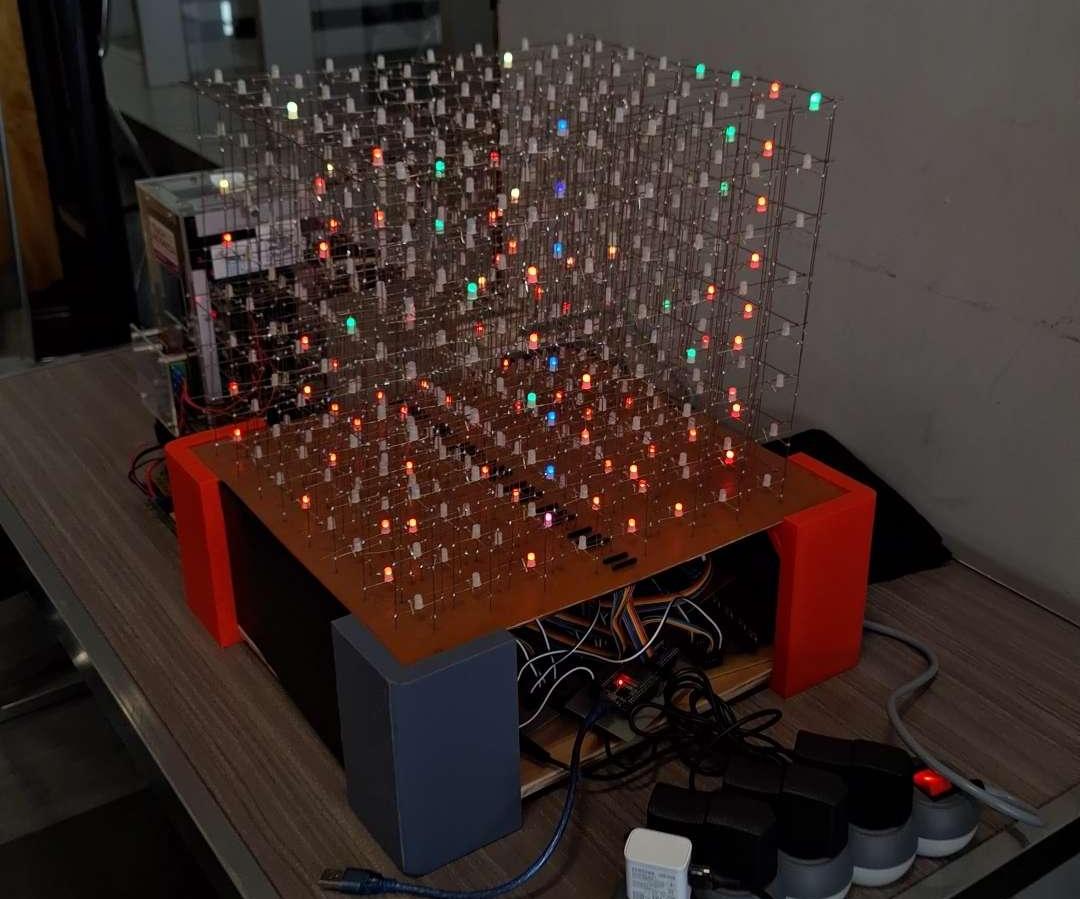 ESP-32 Based 8x8x8 RGB LED Cube