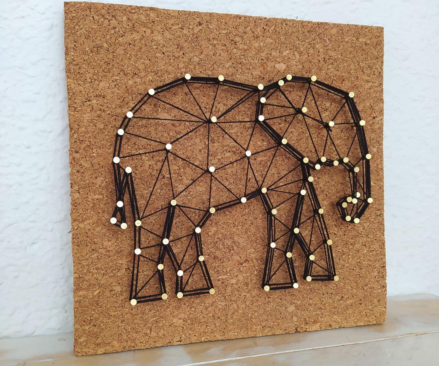 Geometric Elephant in String Art