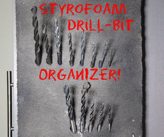 Hanging Drill Bit Organizer (Made From Styrofoam!)