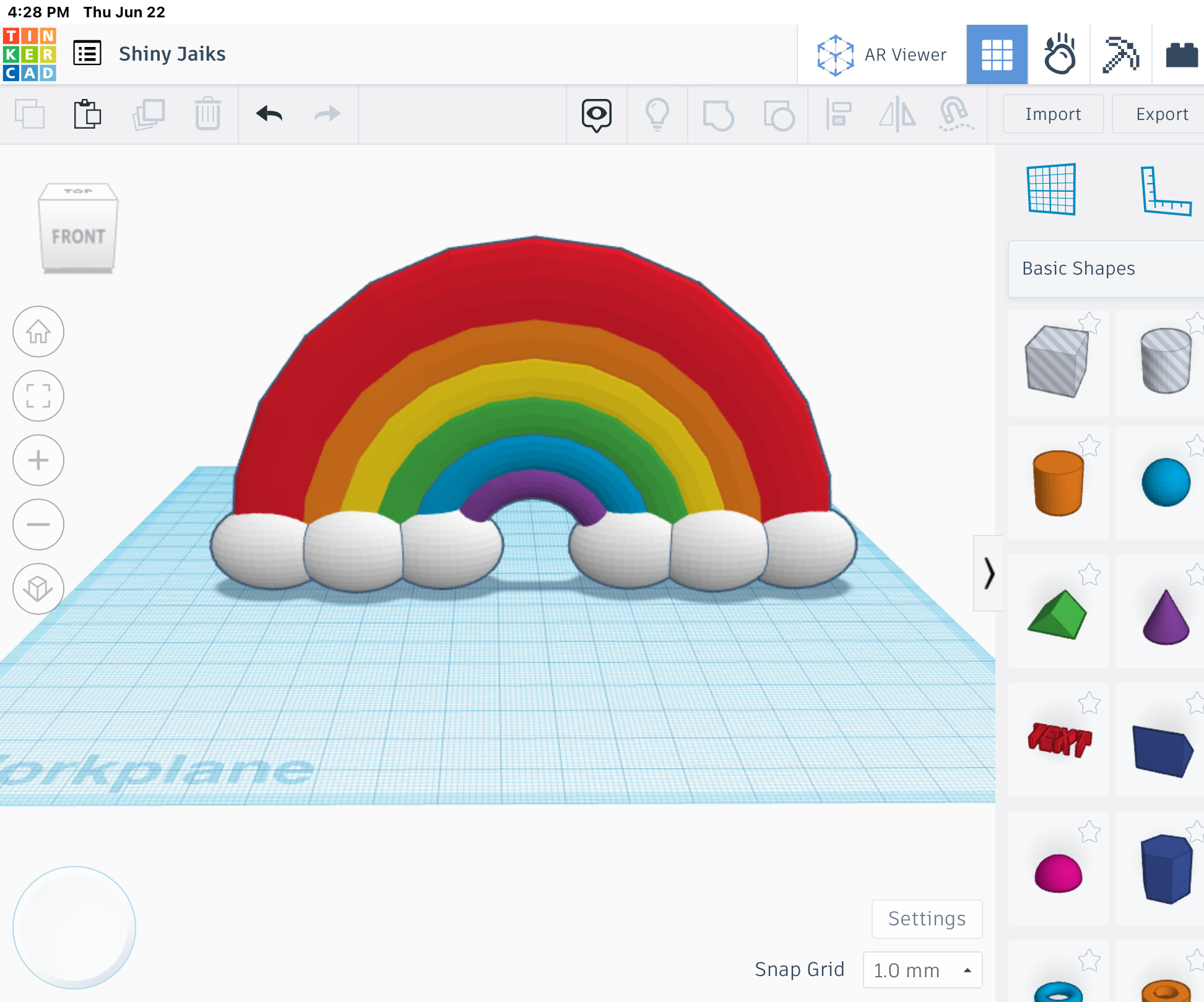 Rainbow in TinkerCad