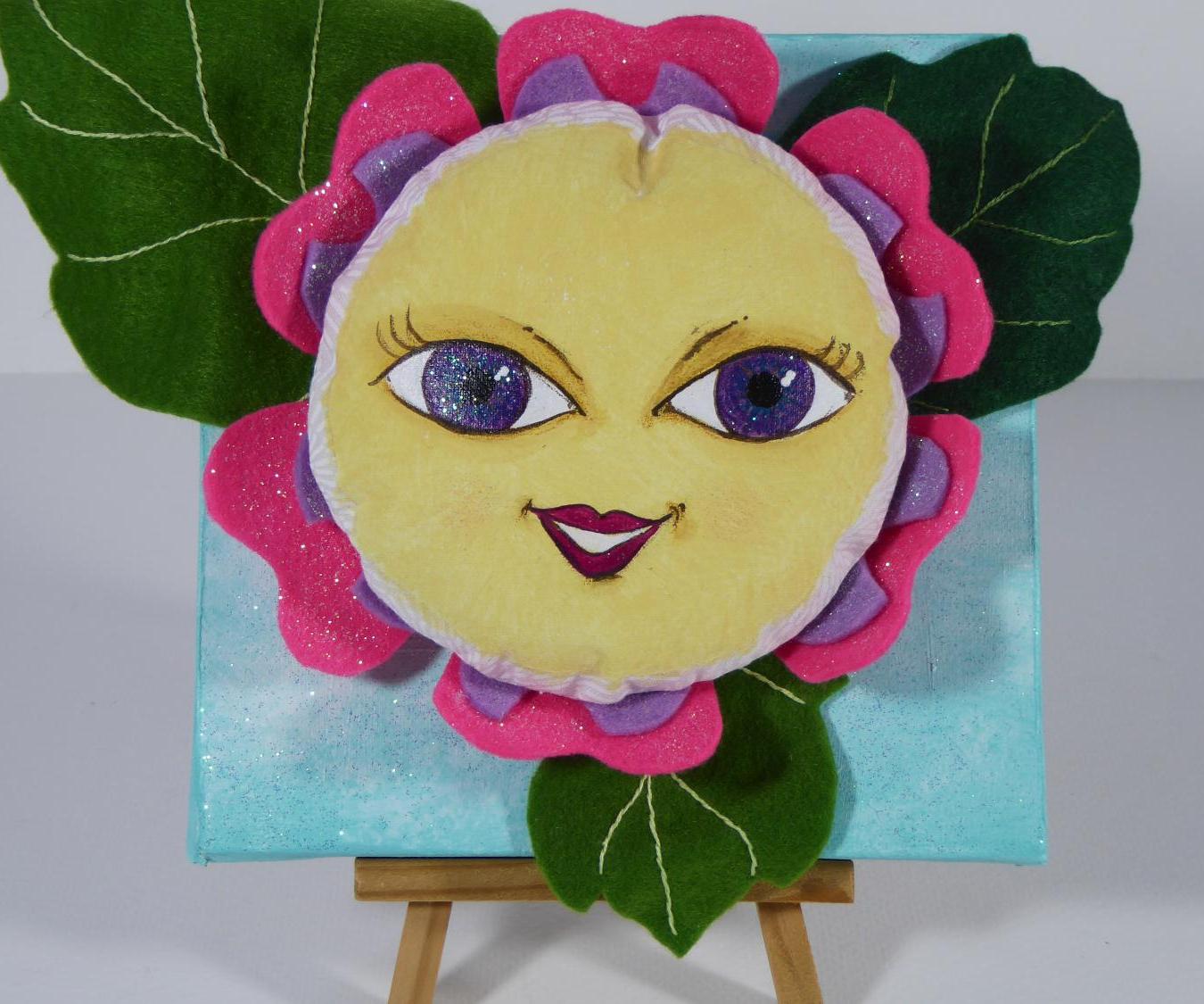 Happy Flowers Wall Art  - a 3-Dimensional Mixed Media Artwork