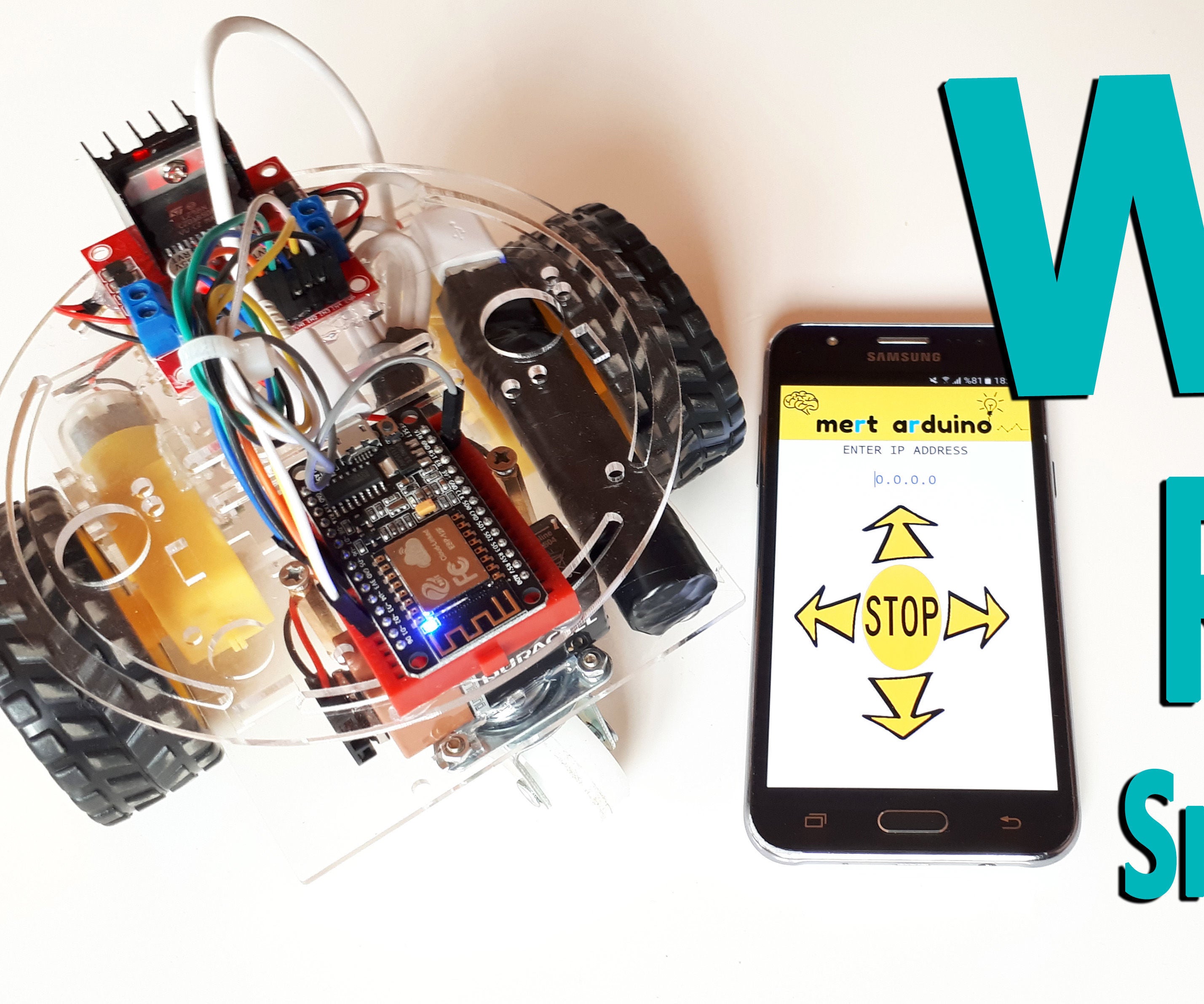 NodeMCU ESP8266 - WiFi Robot Car Controlled by Application (Wifi Bot / Android / IoT)