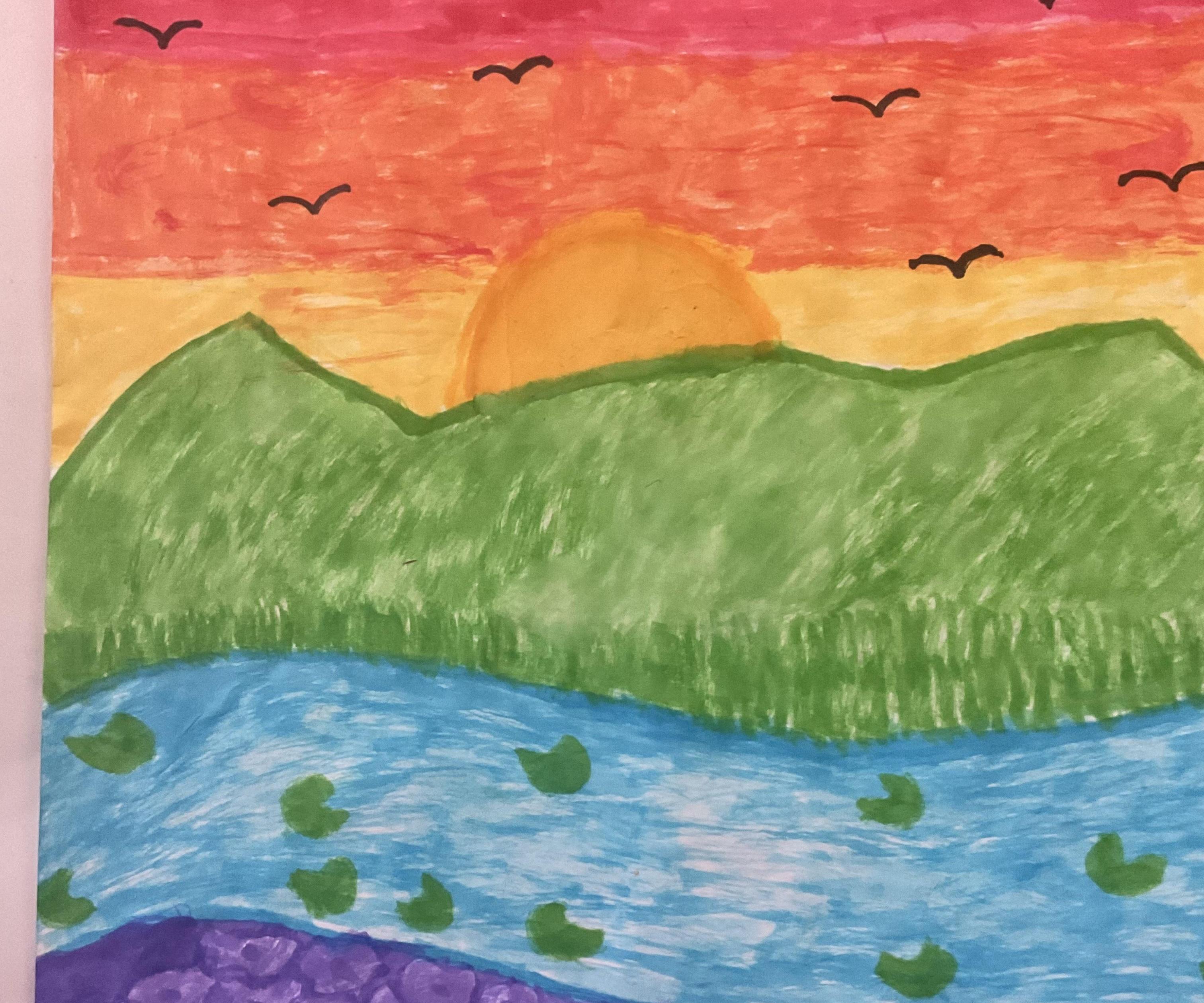 DIY Easy Rainbow Scenery Drawing!