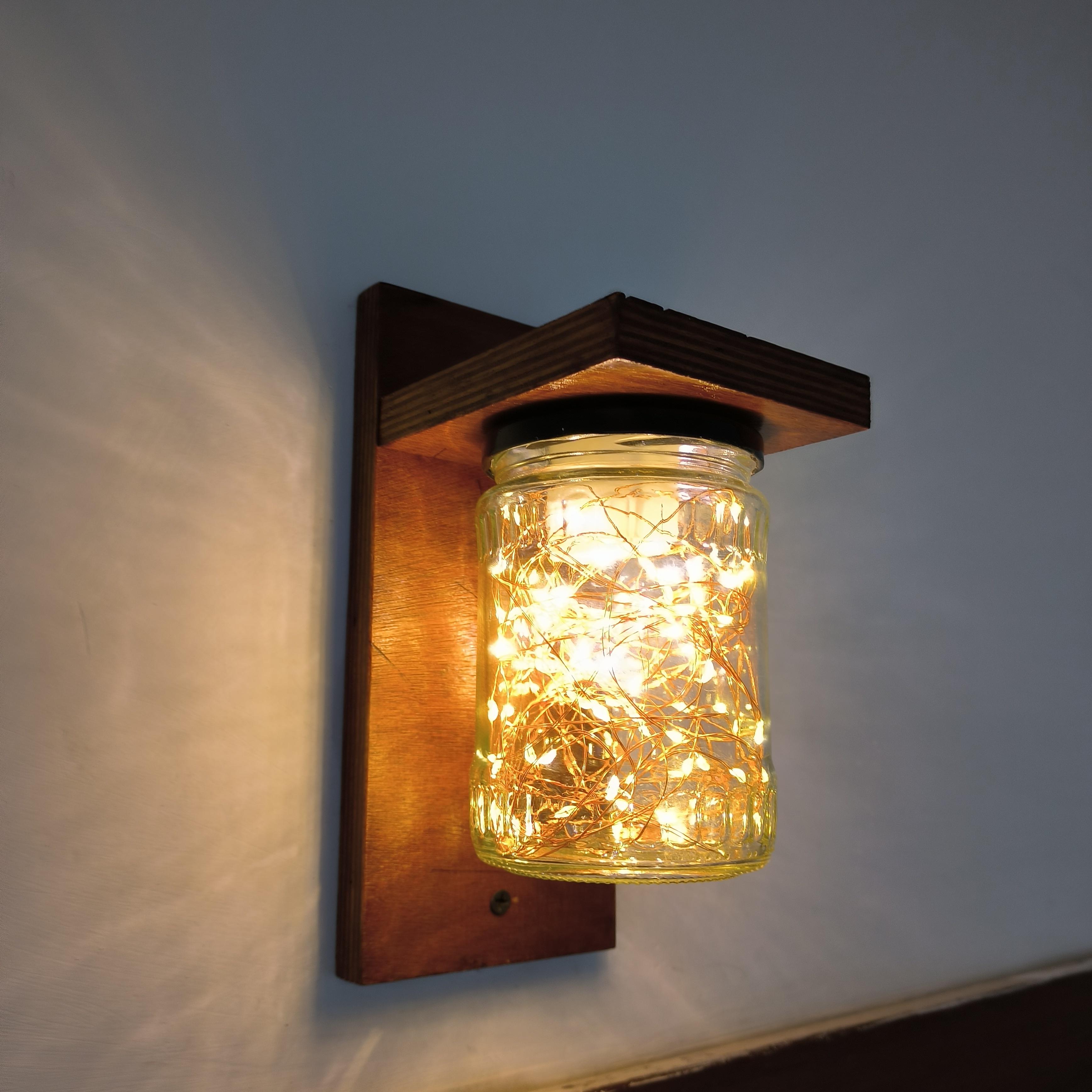 Wall Lamp Using Mason Jar