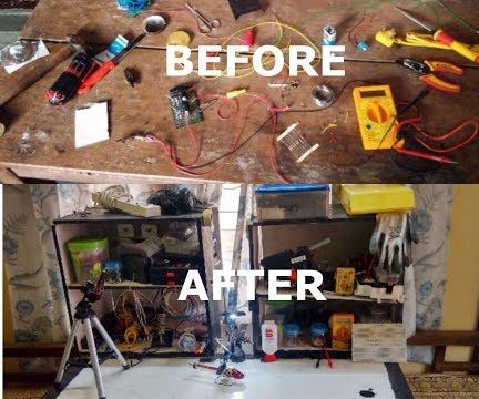 DIY Makers / Electronics Workbench Out of Old Wooden Table