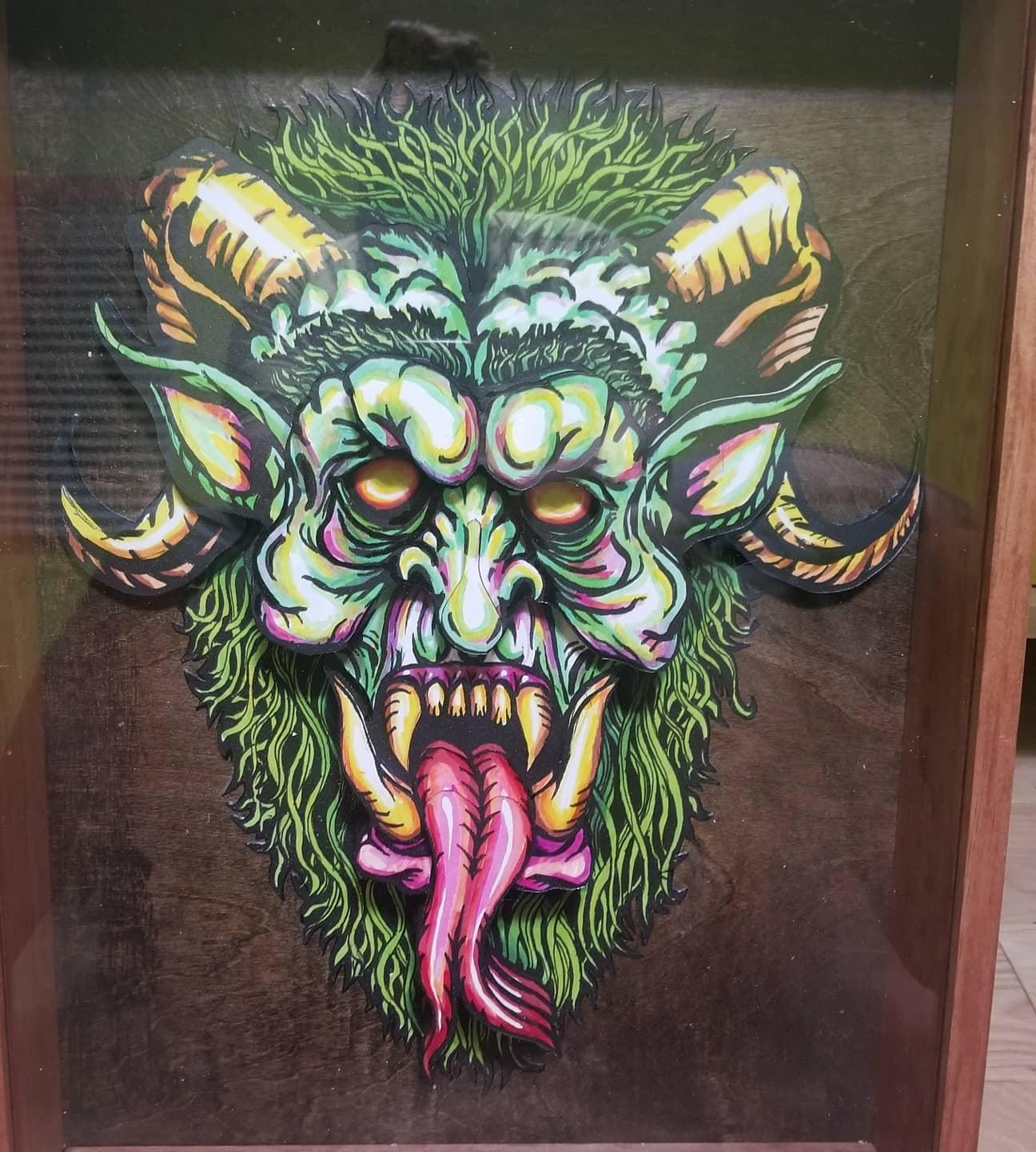 Make 3d Cardstock Picture Art Like This Krampus Face